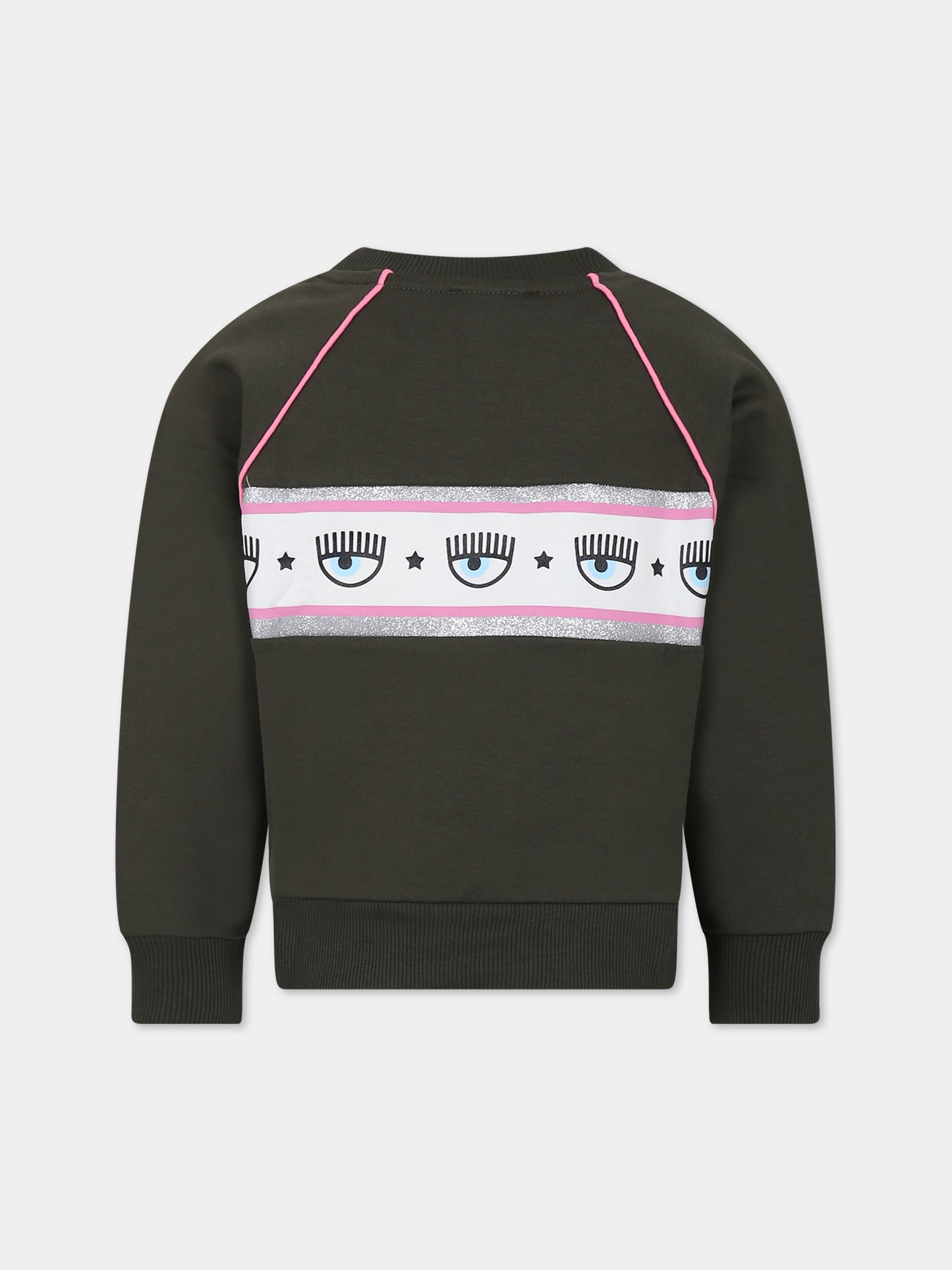 Gonna verde per bambina con eyes flirting,Chiara Ferragni Collection,59B605 2010 007F