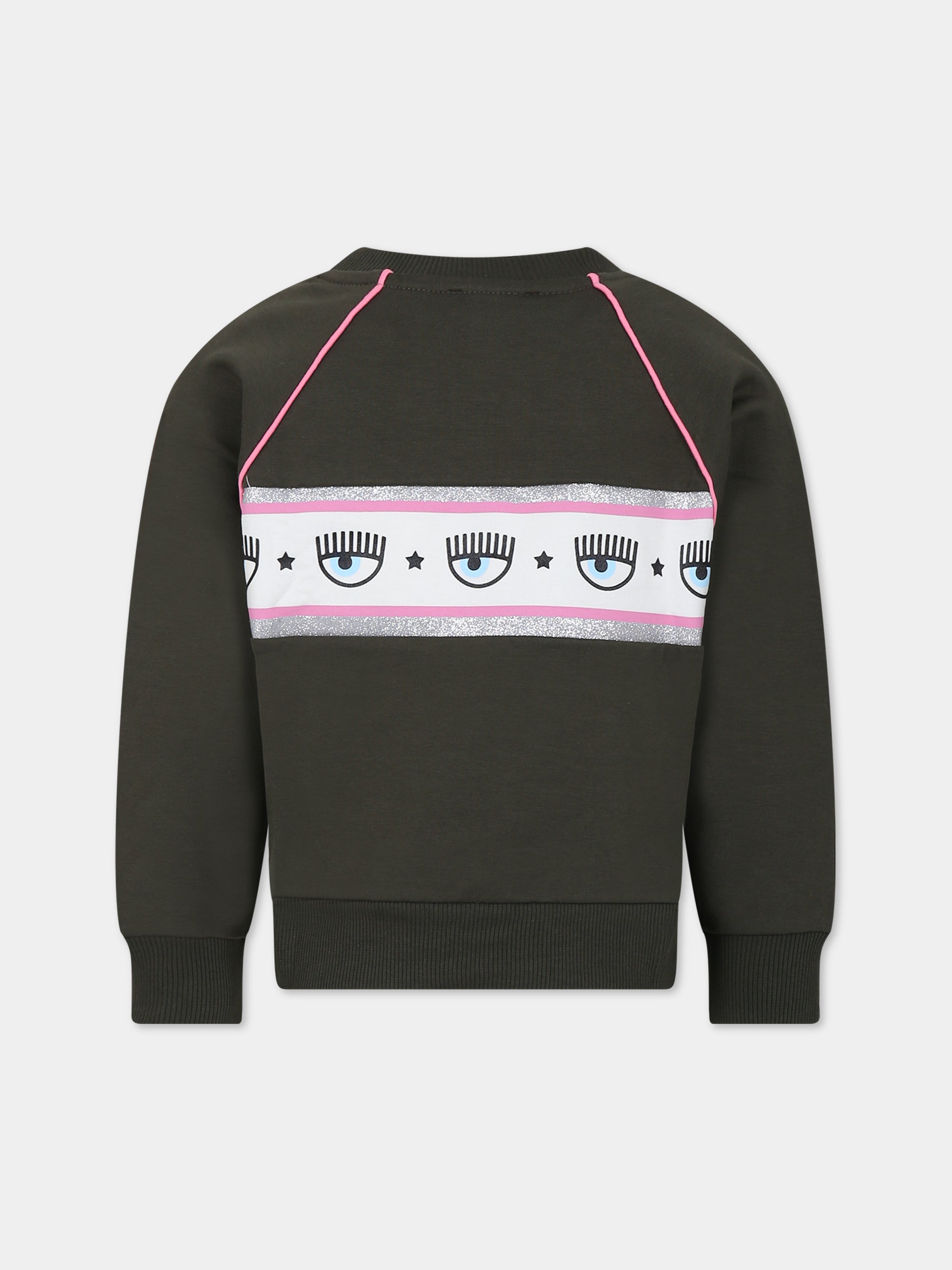 Gonna verde per bambina con eyes flirting,Chiara Ferragni Collection,59B605 2010 007F