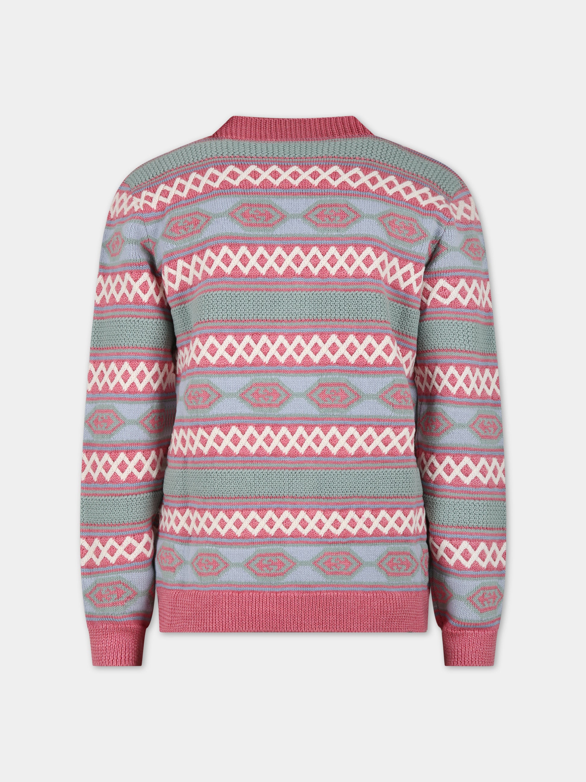 Cardigan rosa per bambina con doppia G,Gucci Kids,742208 XKDEP 5152