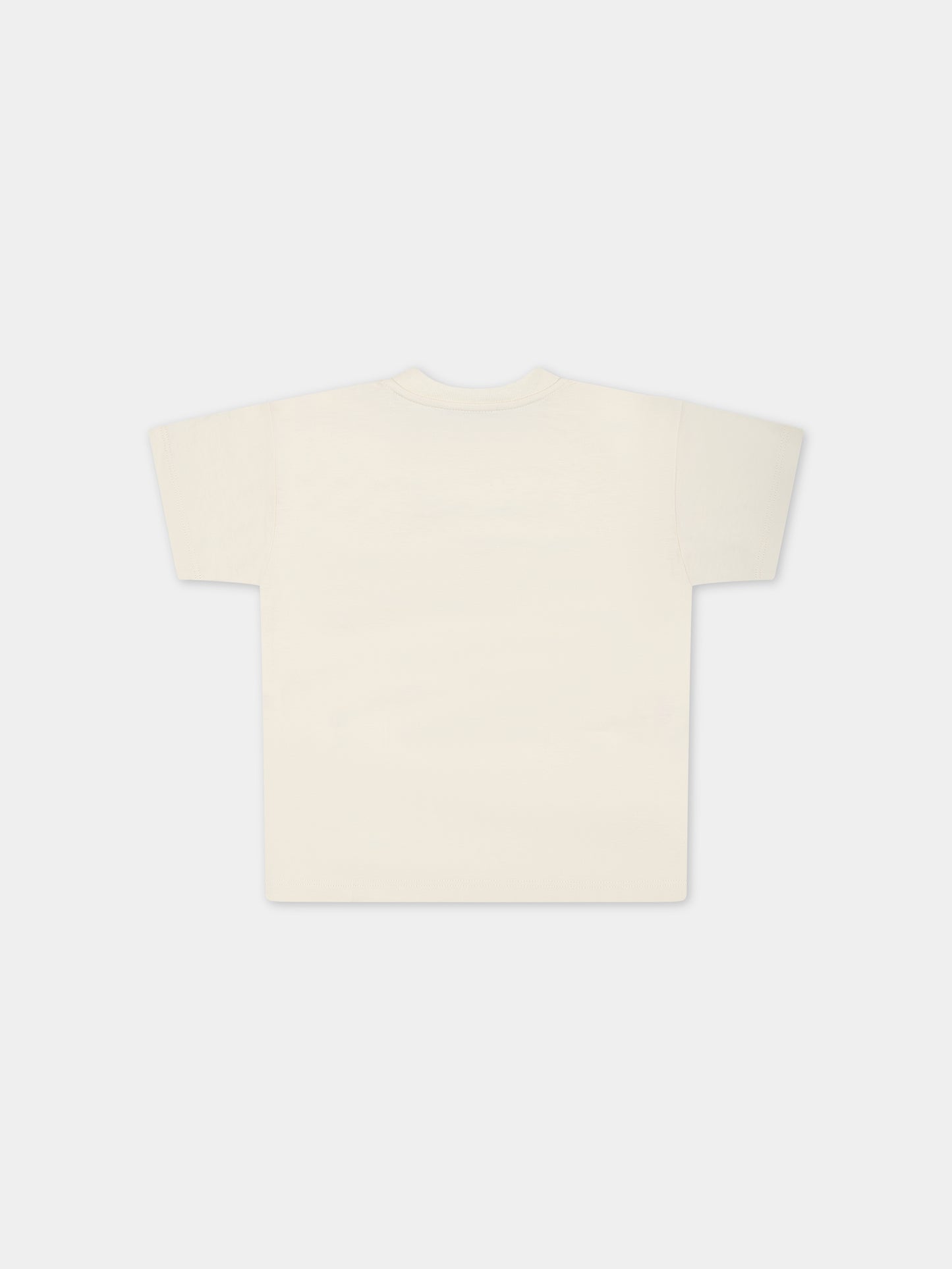 T-shirt avorio per neonati con incrocio GG,Gucci Kids,576871 XJFMX 9756