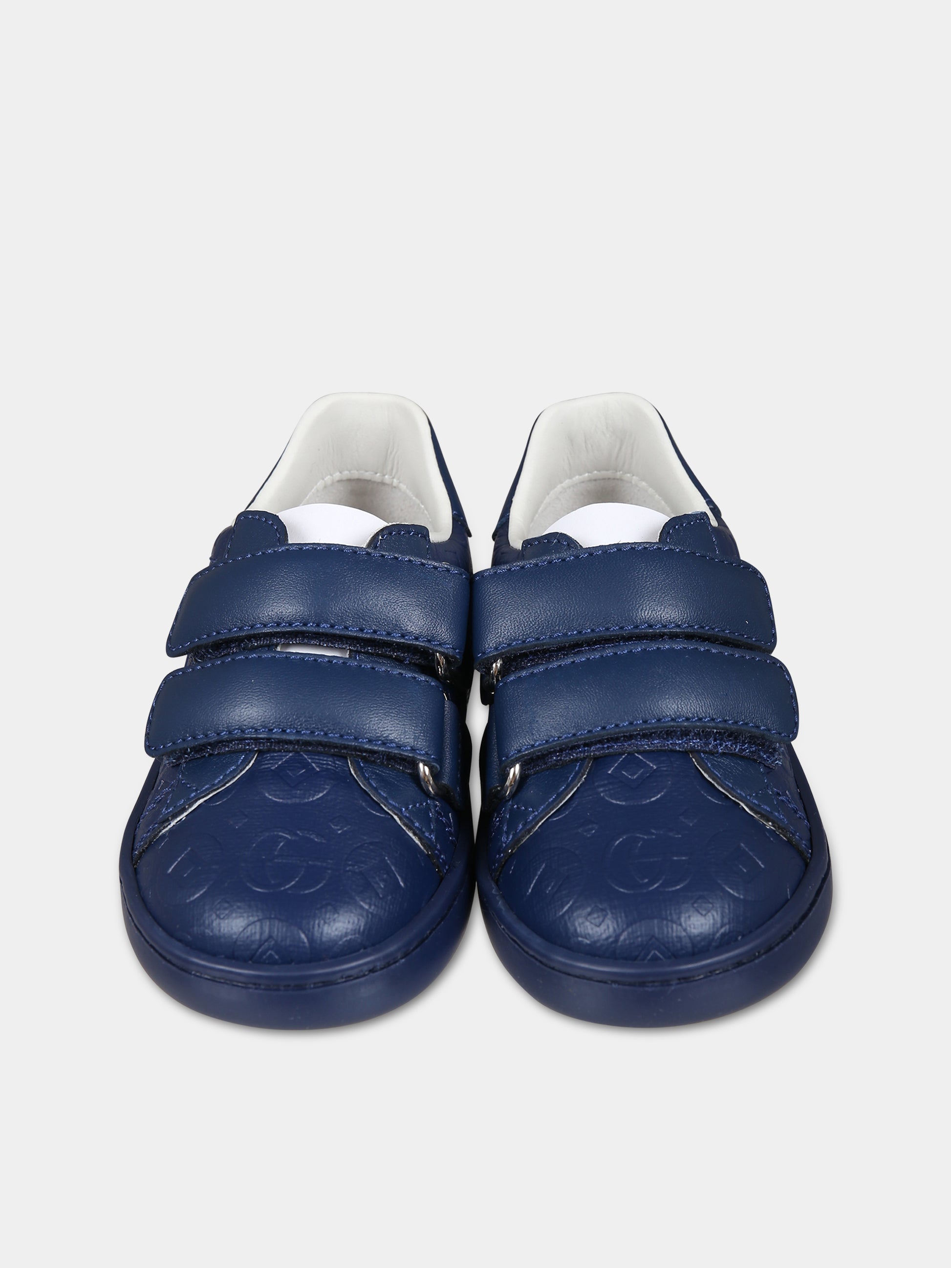 Sneaker Ace blu per bambini,Gucci Kids,756262 FACEZ 4236