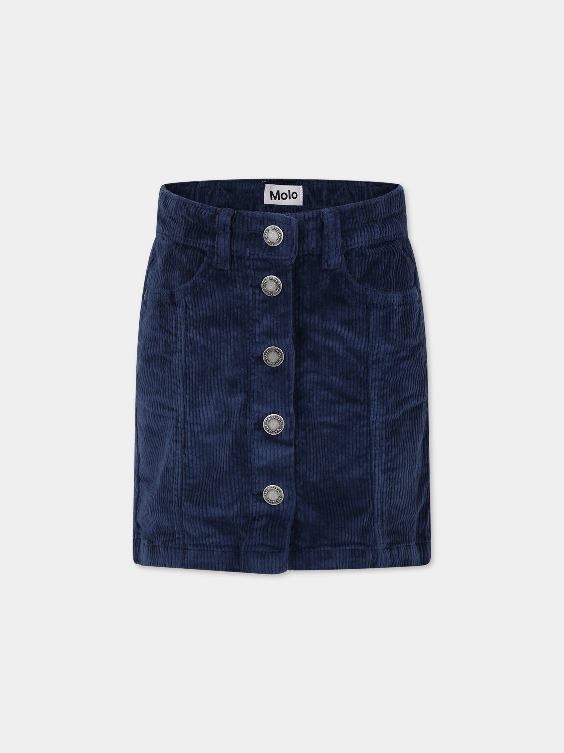 Gonna blu per bambina con logo,Molo,2W23D102 8773