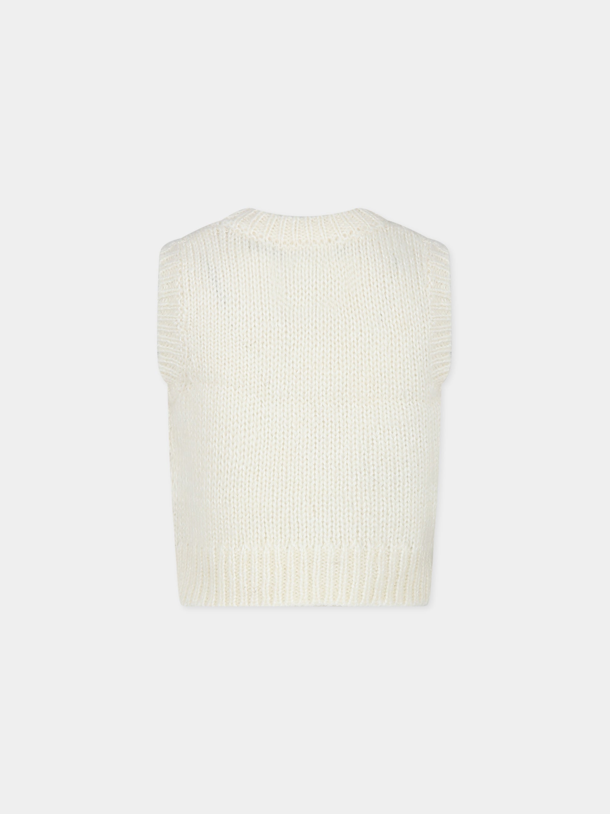 Maglia gilet avorio per bambini con smile,Molo,2W23K103 3281