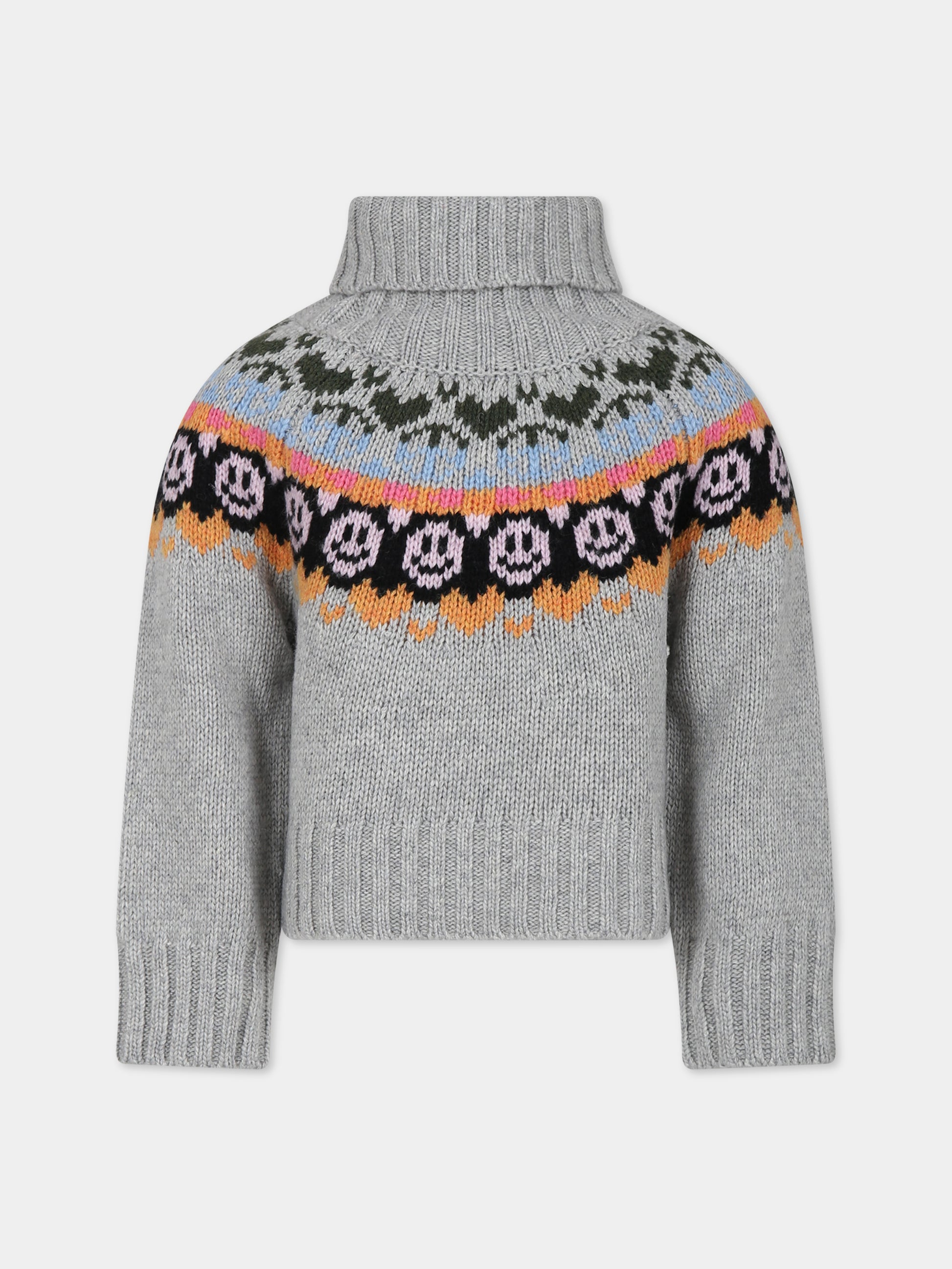 Maglione grigio per bambina con smile,Molo,2W23K201 2466