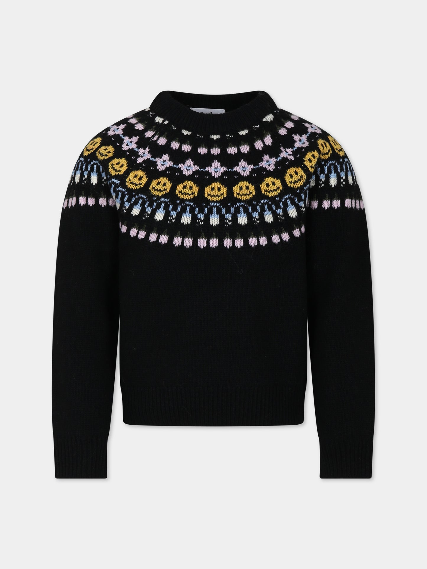 Maglione nero per bambina con smiley,Molo,2W23K213 7723