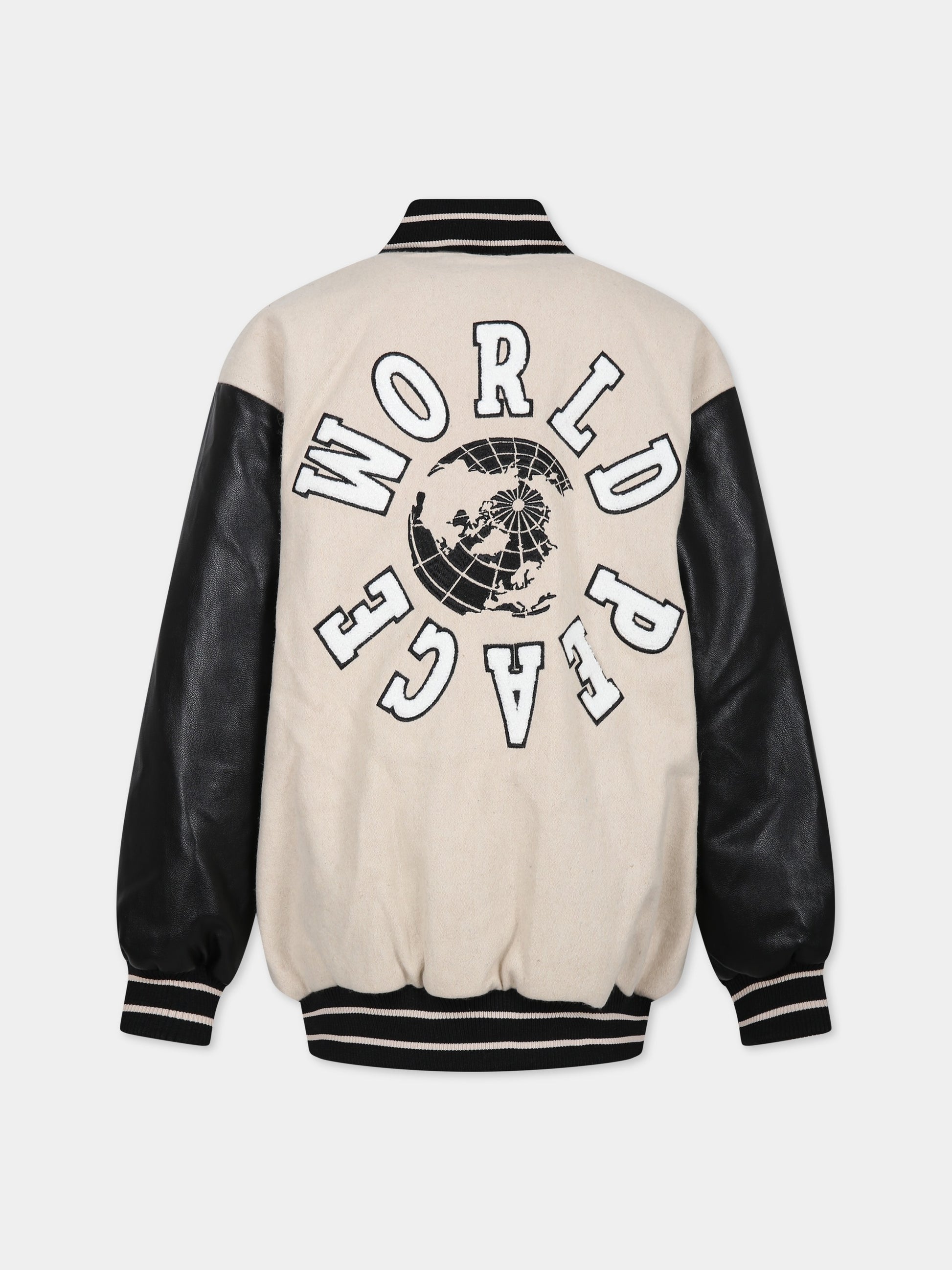 Bomber beige per bambini con scritta Universe,Molo,5W23M335 8787