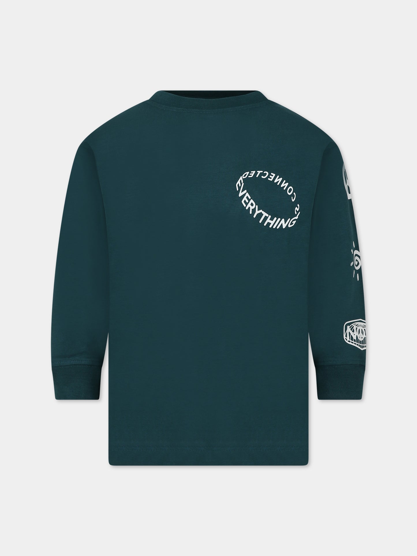 T-shirt verde per bambini con stampe,Molo,6W23A402 3387