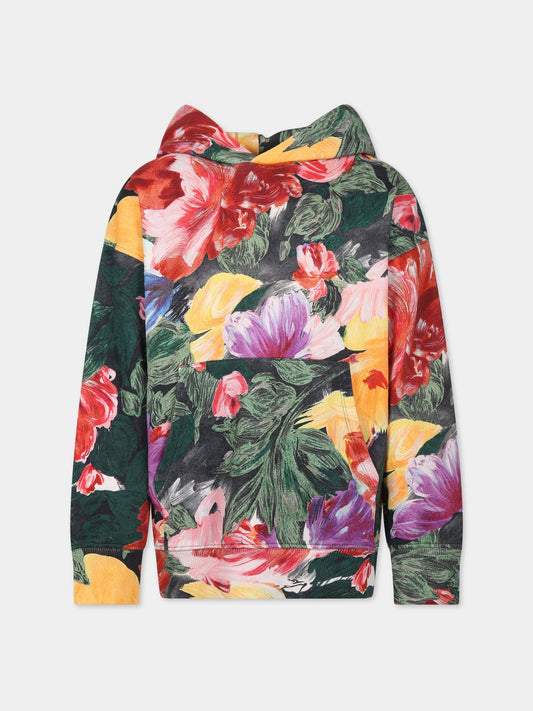 Felpa multicolor per bambina con stampa floreale,Molo,6W23J301 6857