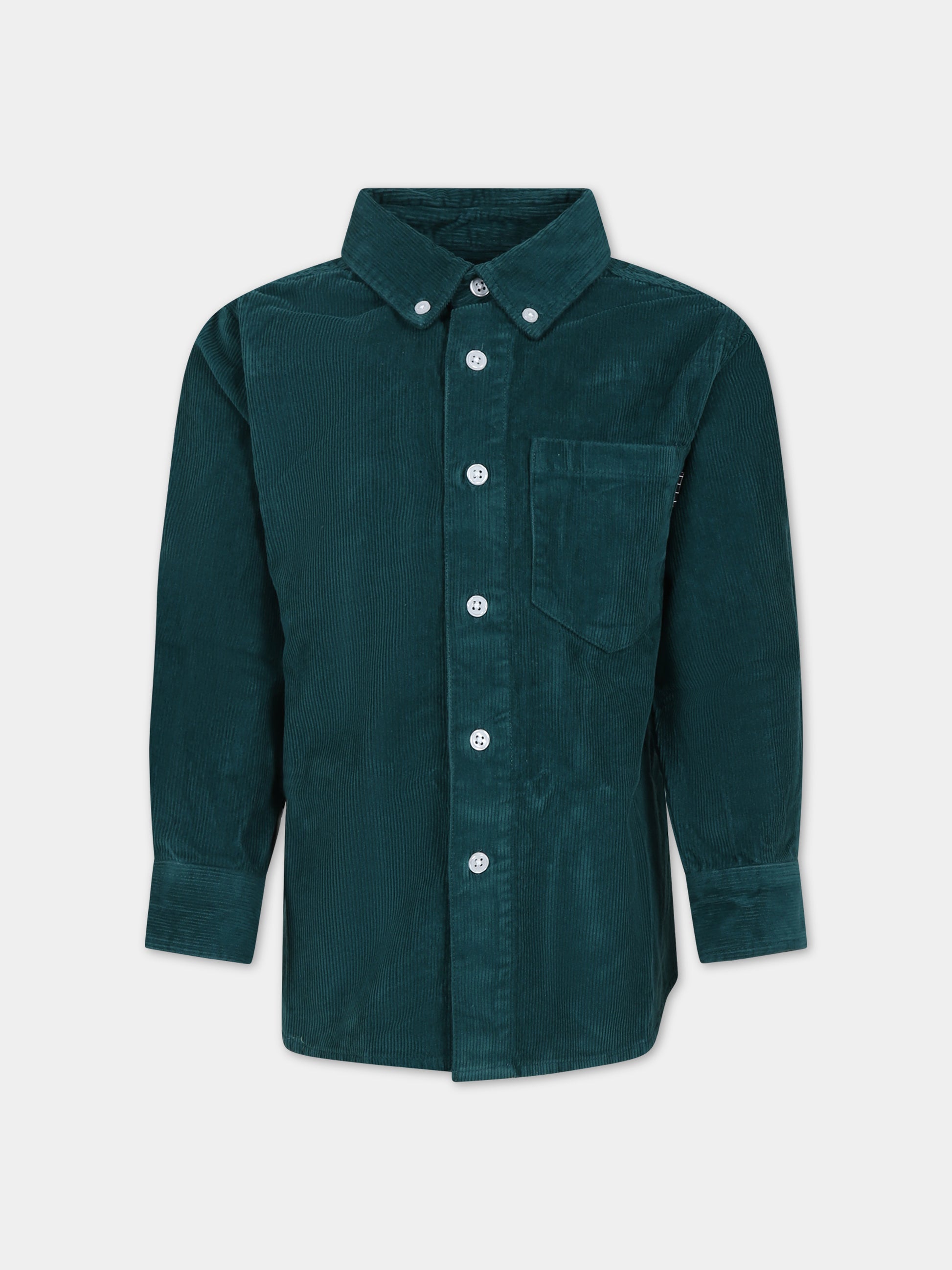 Camicia verde per bambino con logo,Molo,1W23C203 8801