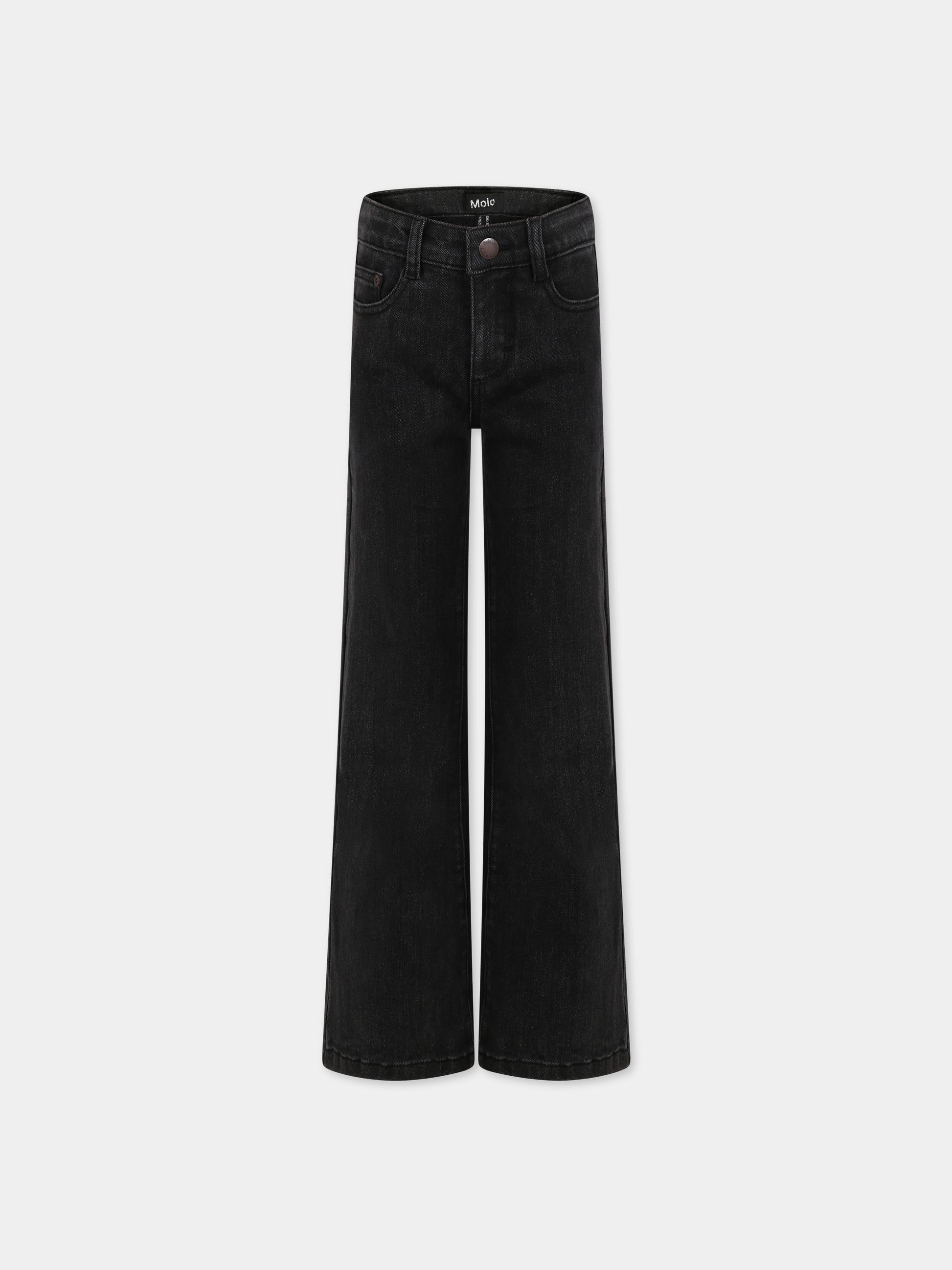 Jeans neri per bambina con logo,Molo,2W23I113 8073