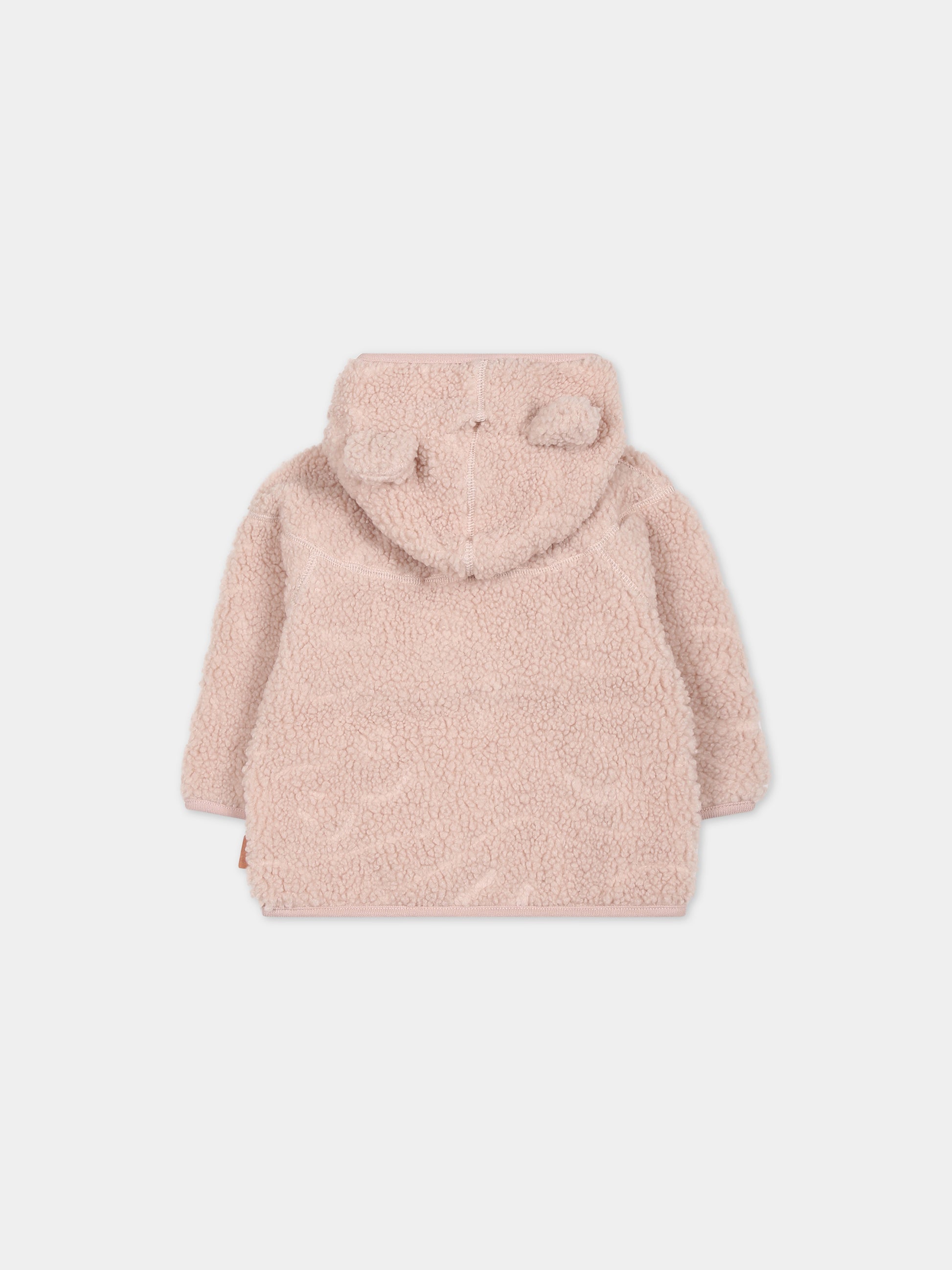 Ecopelliccia rosa per neonata con logo,Molo,5W23L204 8766