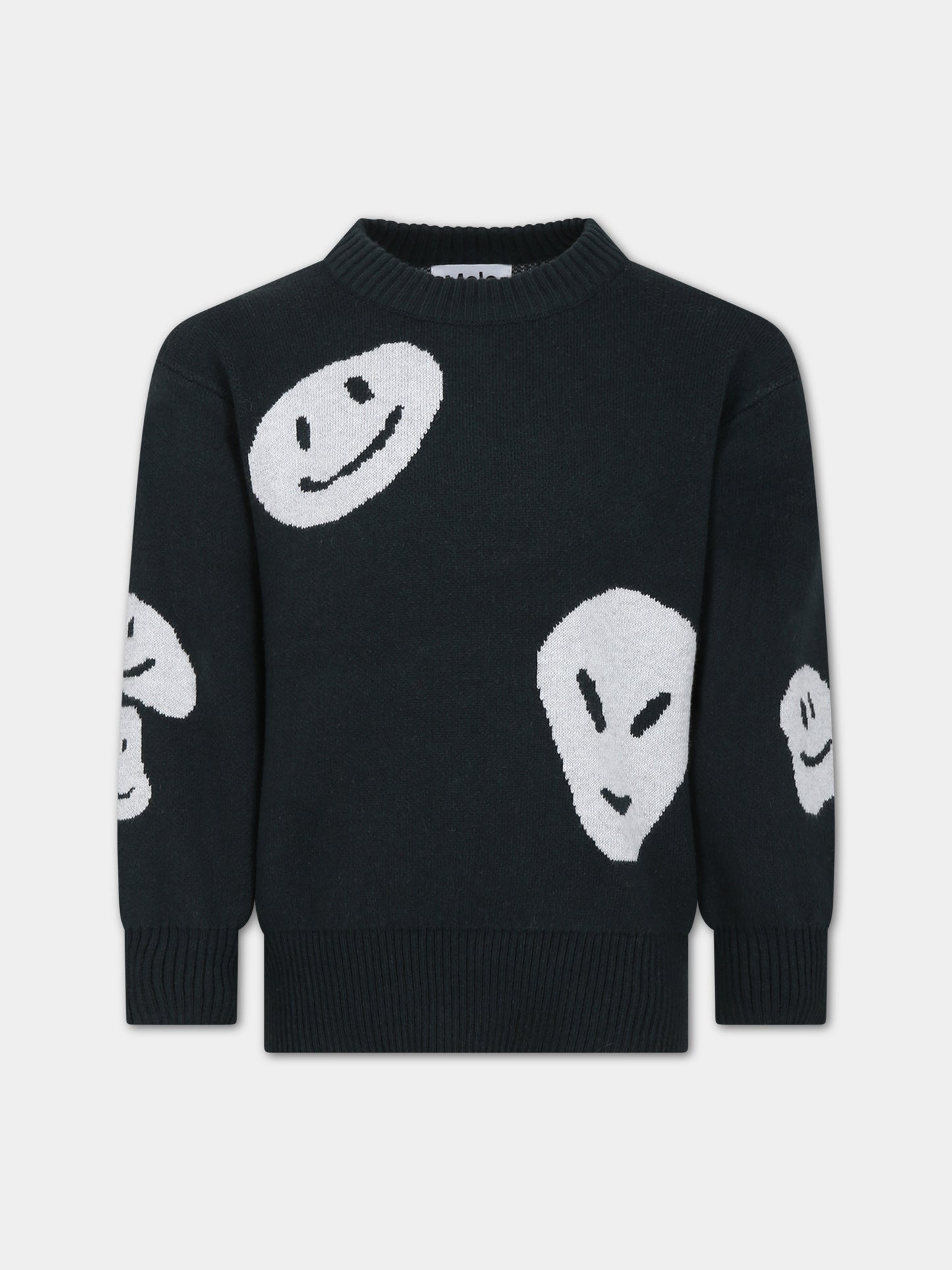 Maglione verde per bambino con smile,Molo,6W23K210 3296