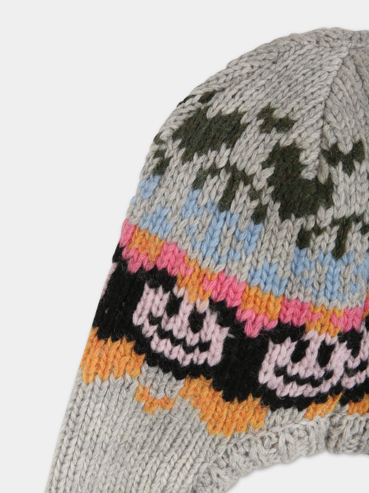 Berretto grigio per bambini con motivo jacquard,Molo,7W23S309 2466