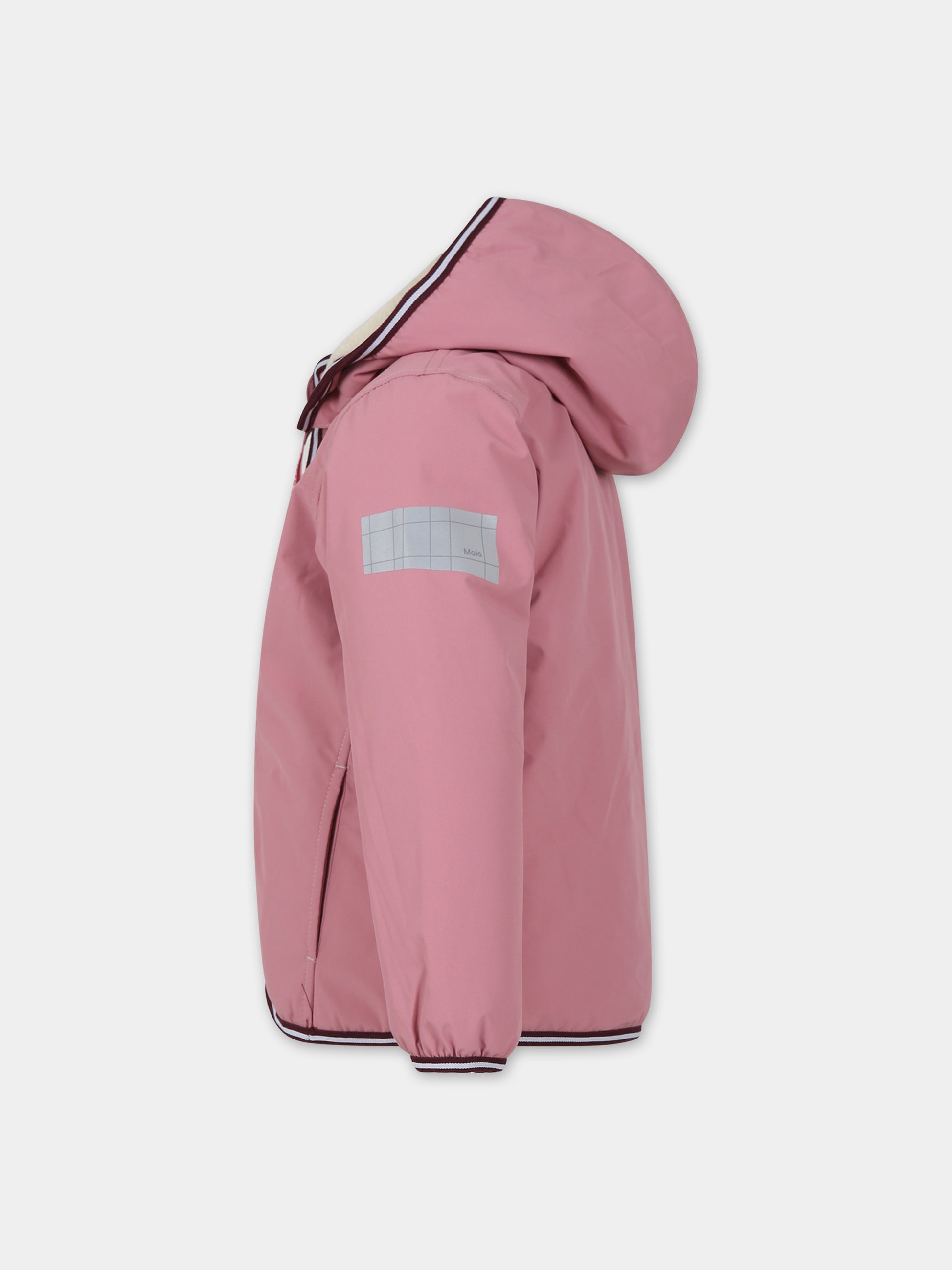 Giubbotto rosa per bambina con logo,Molo,5NOSM308 8544