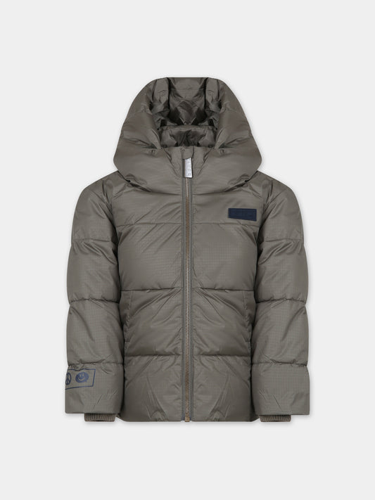 Piumino verde militare per bambini con logo,Molo,5W23M309 8782