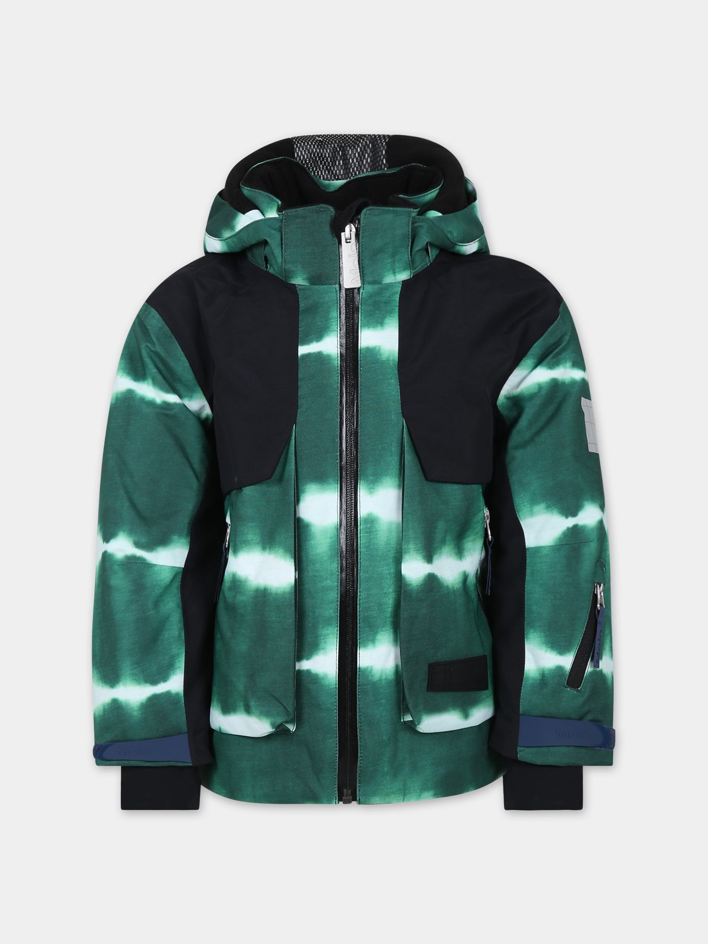 Piumino verde per bambini con logo,Molo,5W23M321 6852