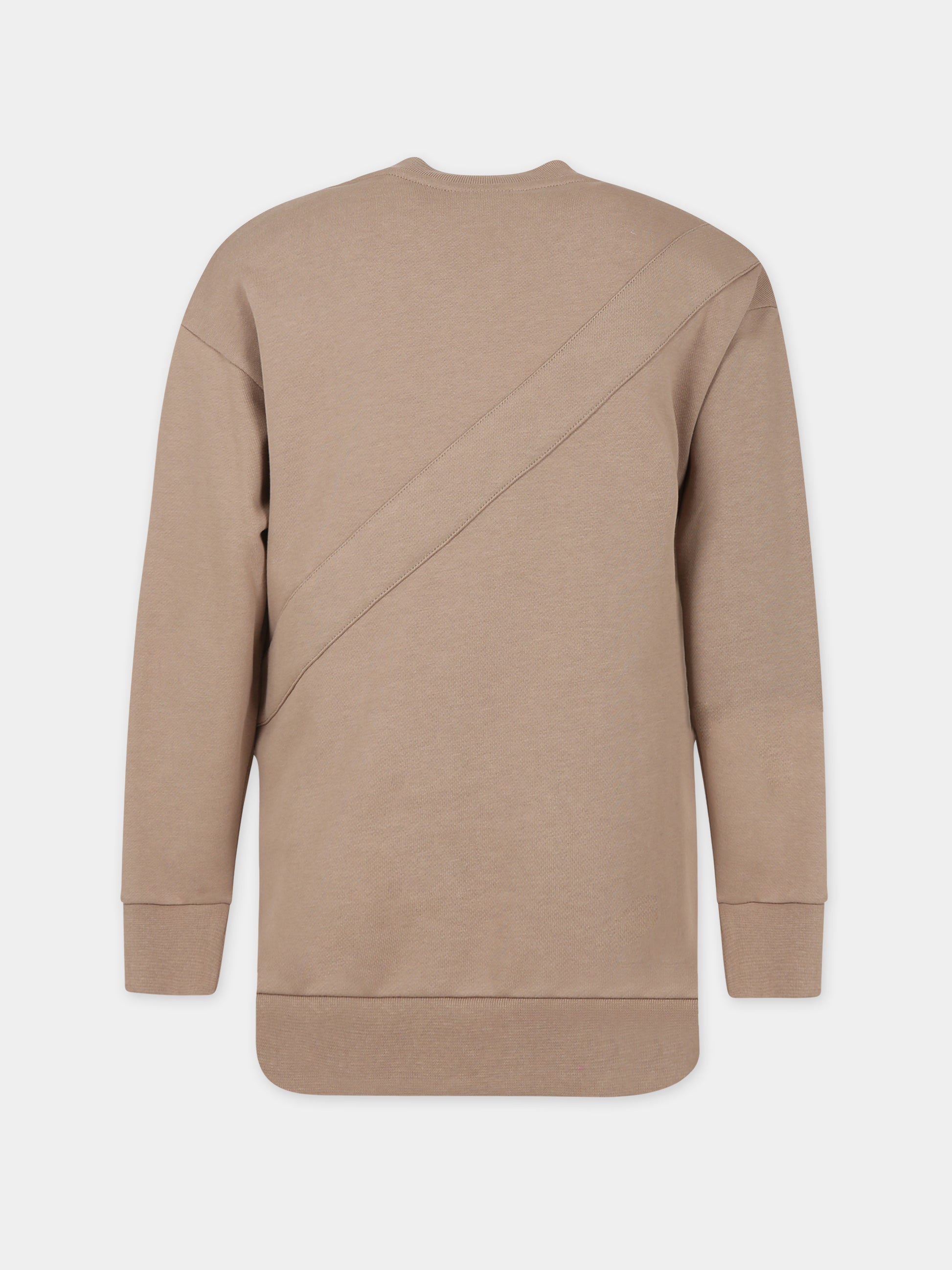 Felpa beige con Baguette per bambini,Fendi Kids,JUH056 5V0 F1KE2