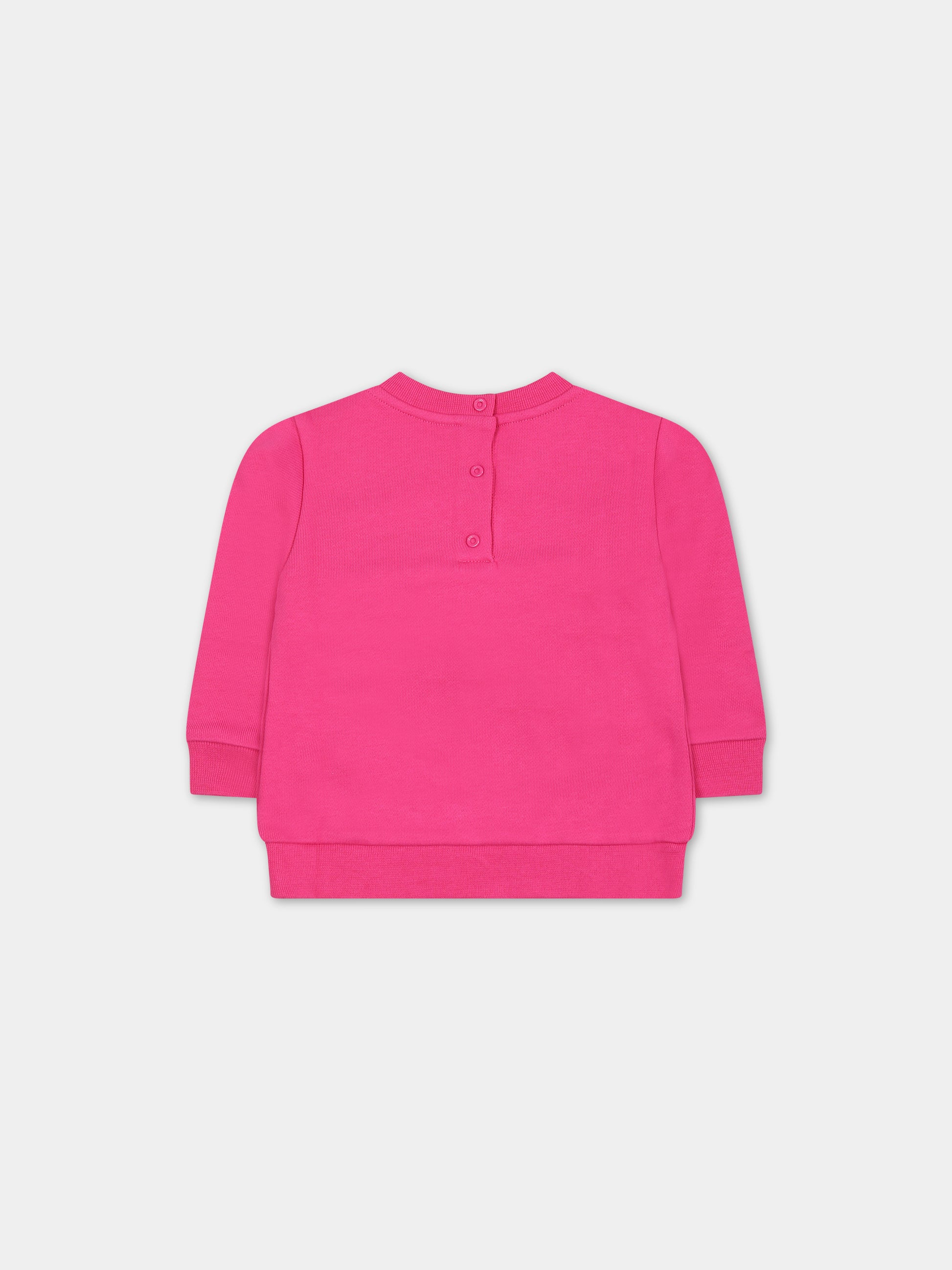 Felpa fucsia per neonata con logo,Fendi Kids,BUH054 5V0 F14S8