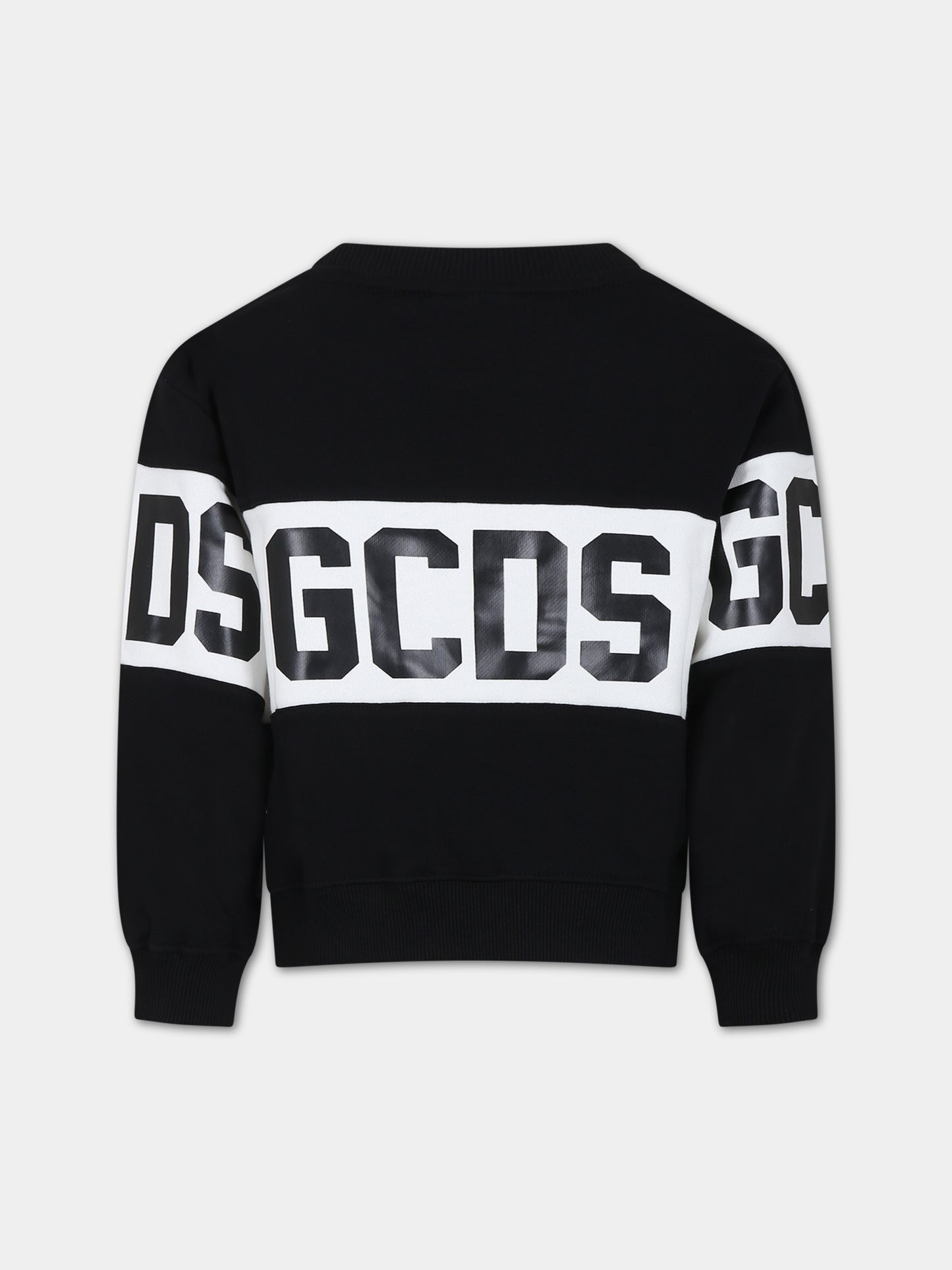 Felpa nera per bambini con logo,Gcds Kids,DOF005 LCA44 60100