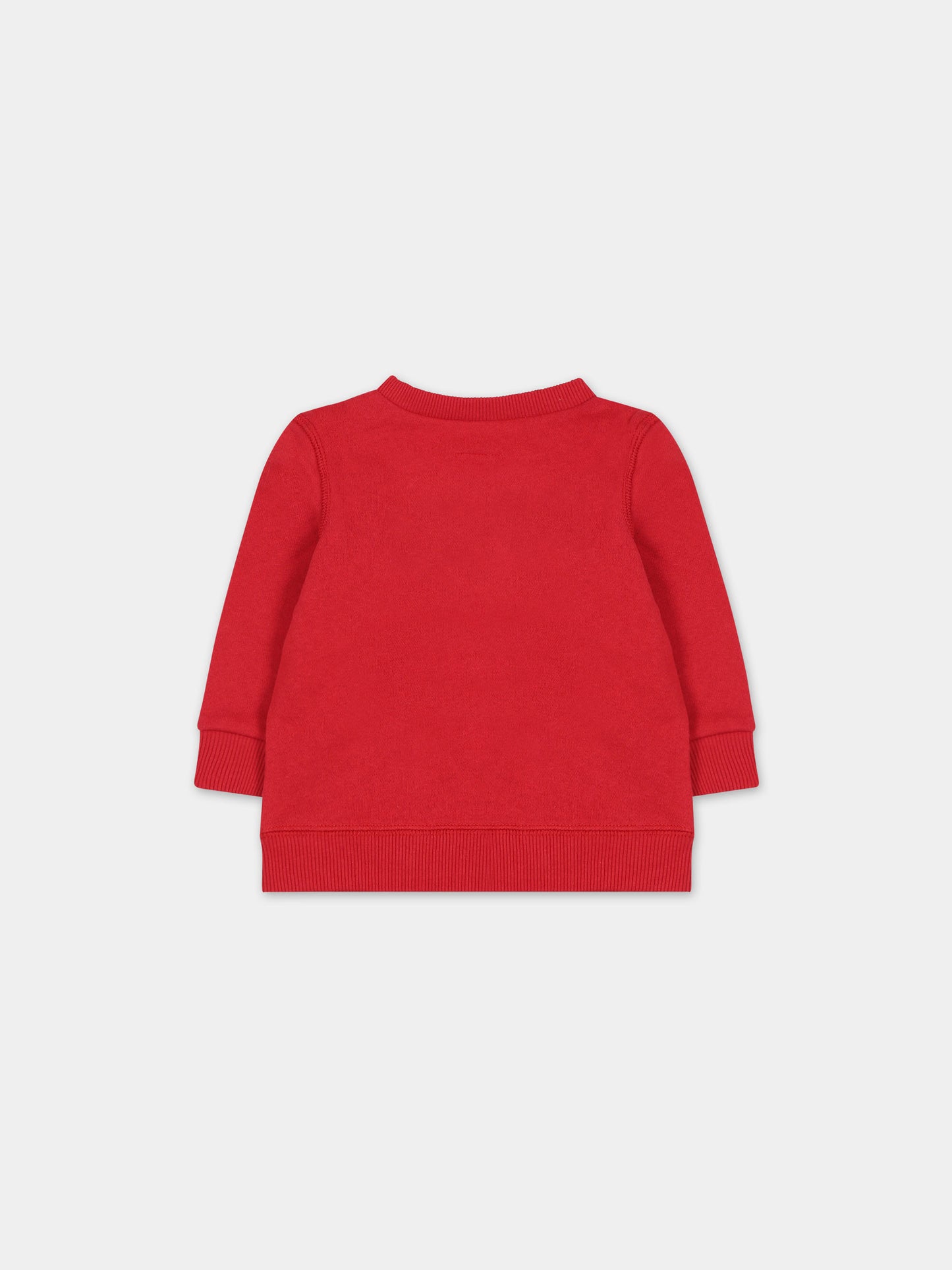 Red sweatshirt for baby kids with logo
