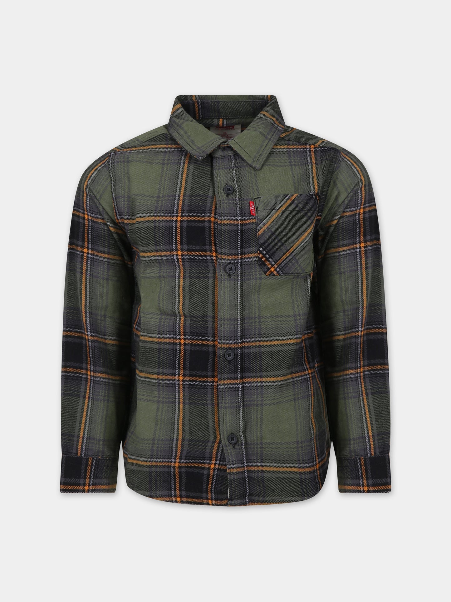 Camicia verde per bambino con logo,Levi's Kids,LK8EG893 E6U
