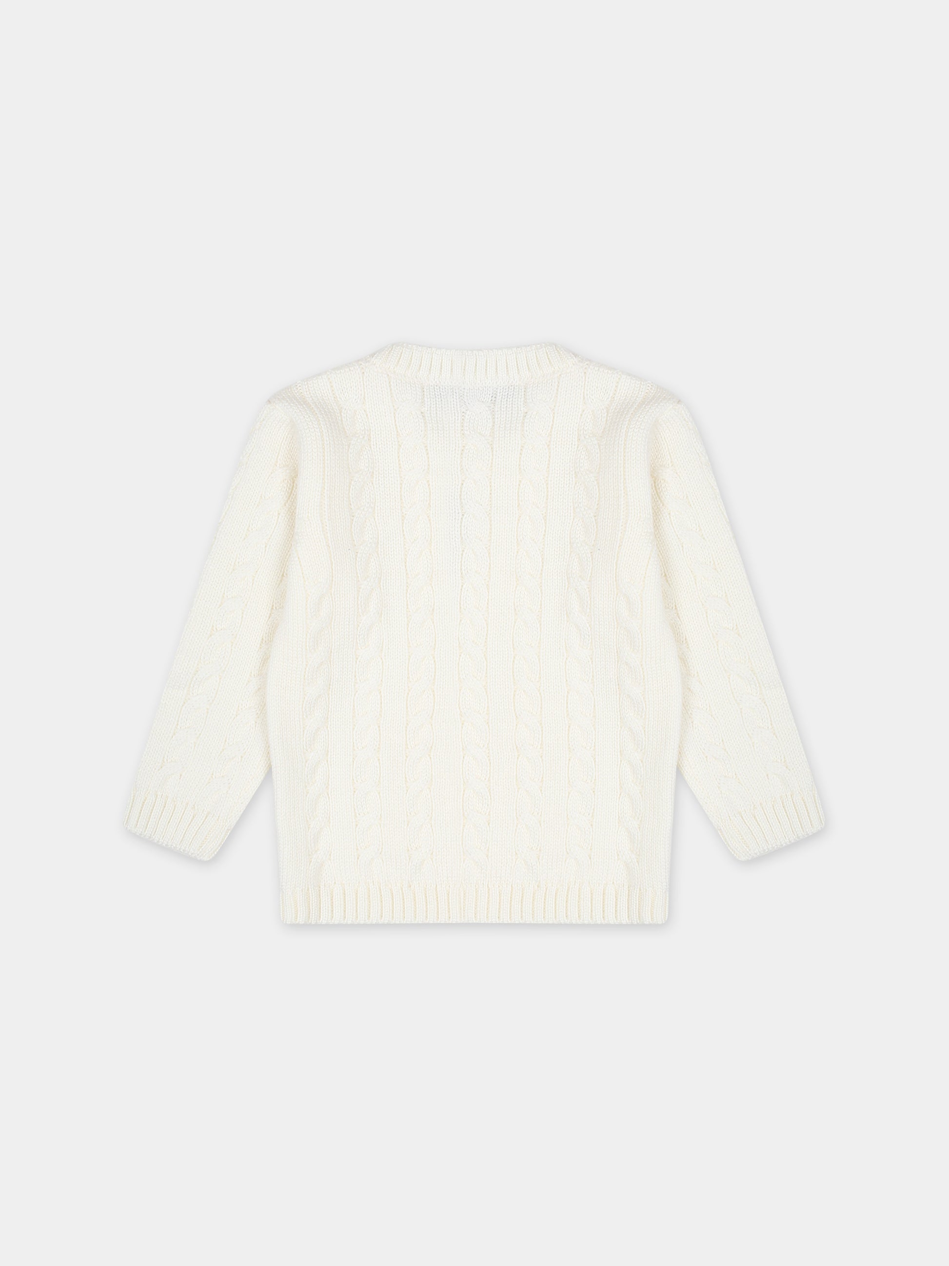 Maglione bianco per neonati,Little Bear,7164 LATTE