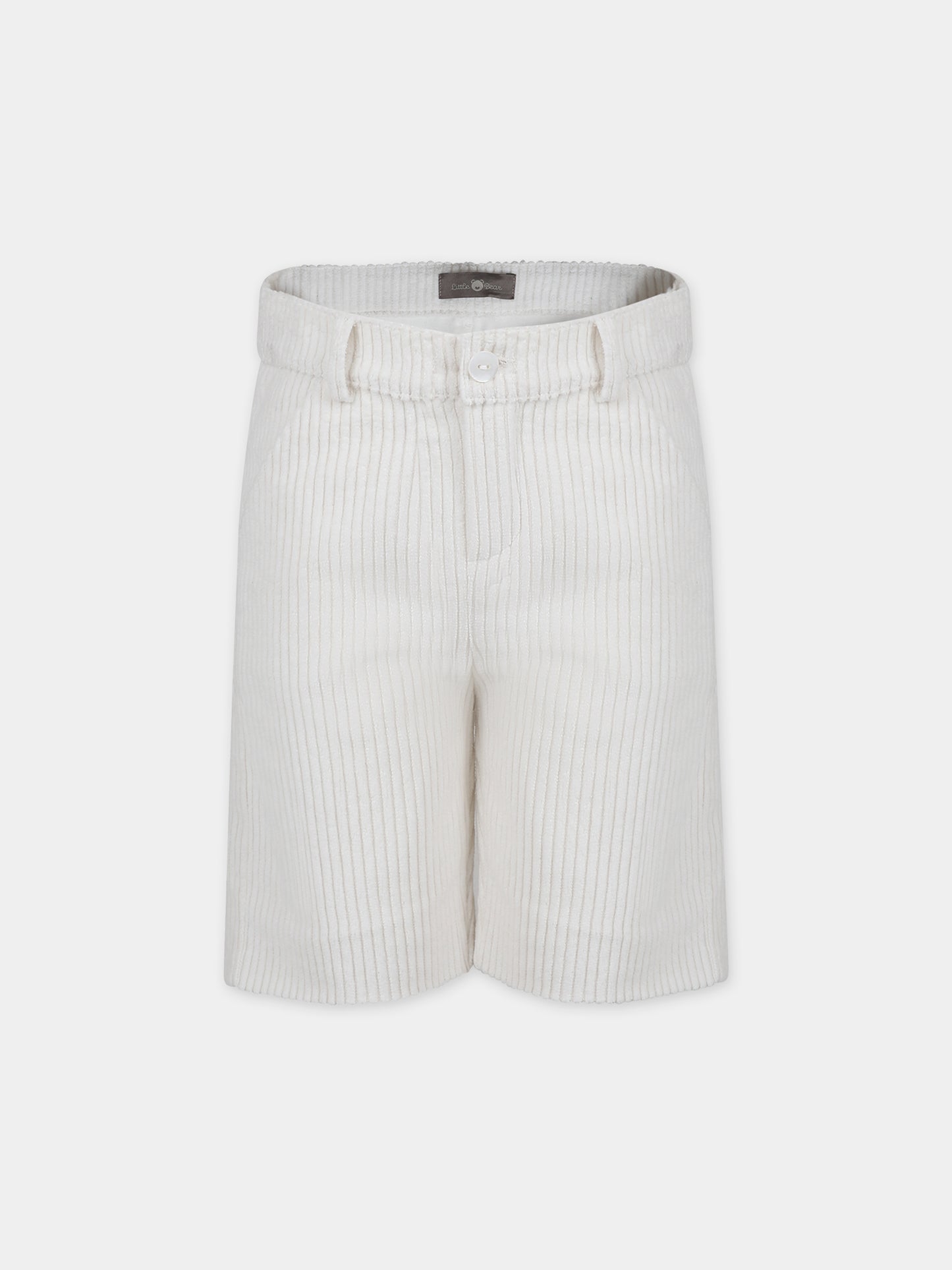 Shorts bianchi per bambino,Little Bear,7230 LATTE