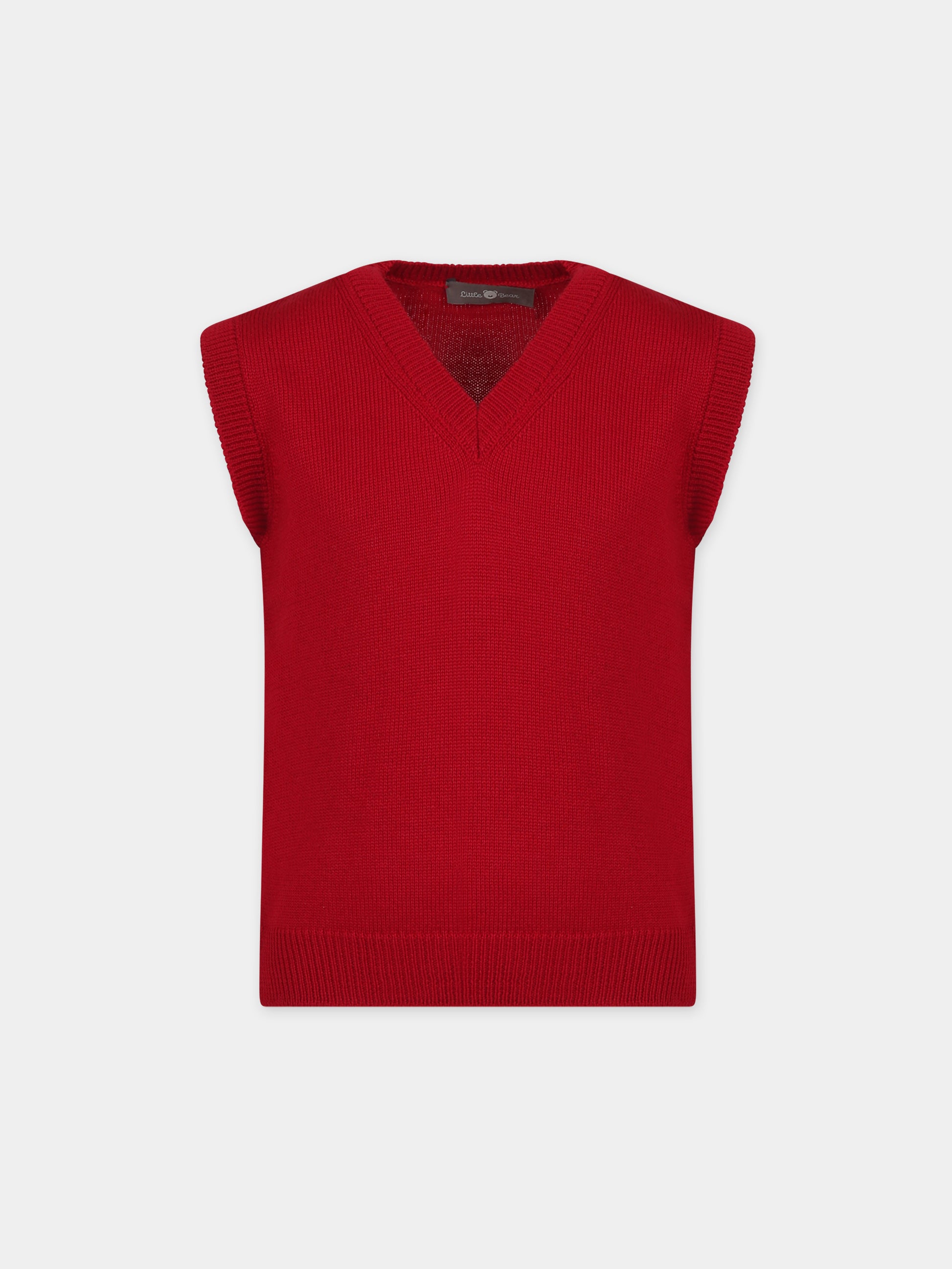 Maglia gilet rossa pe bambino,Little Bear,7159 ROSSO