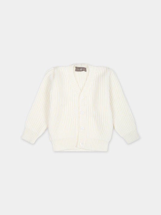 Cardigan bianco per neonati,Little Bear,7167 LATTE