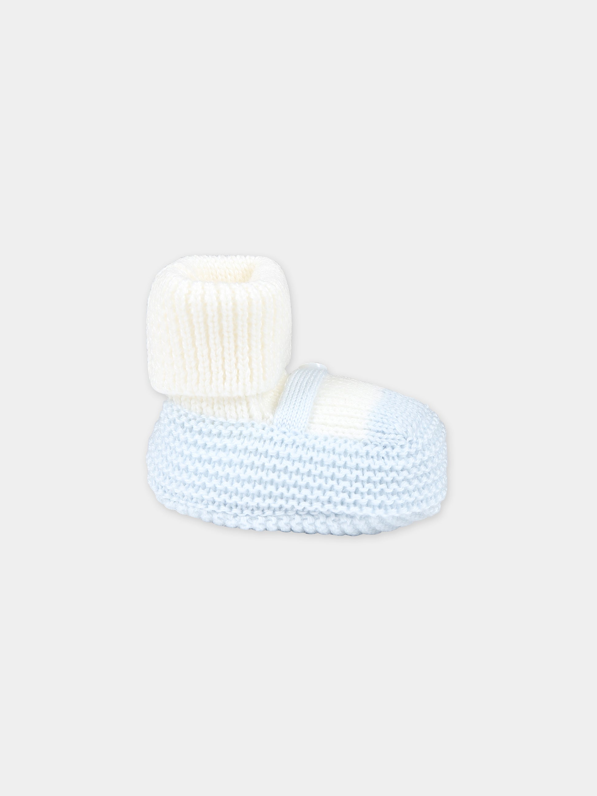 Babbucce multicolor per neonato,Little Bear,7141 LATTE/CIELO