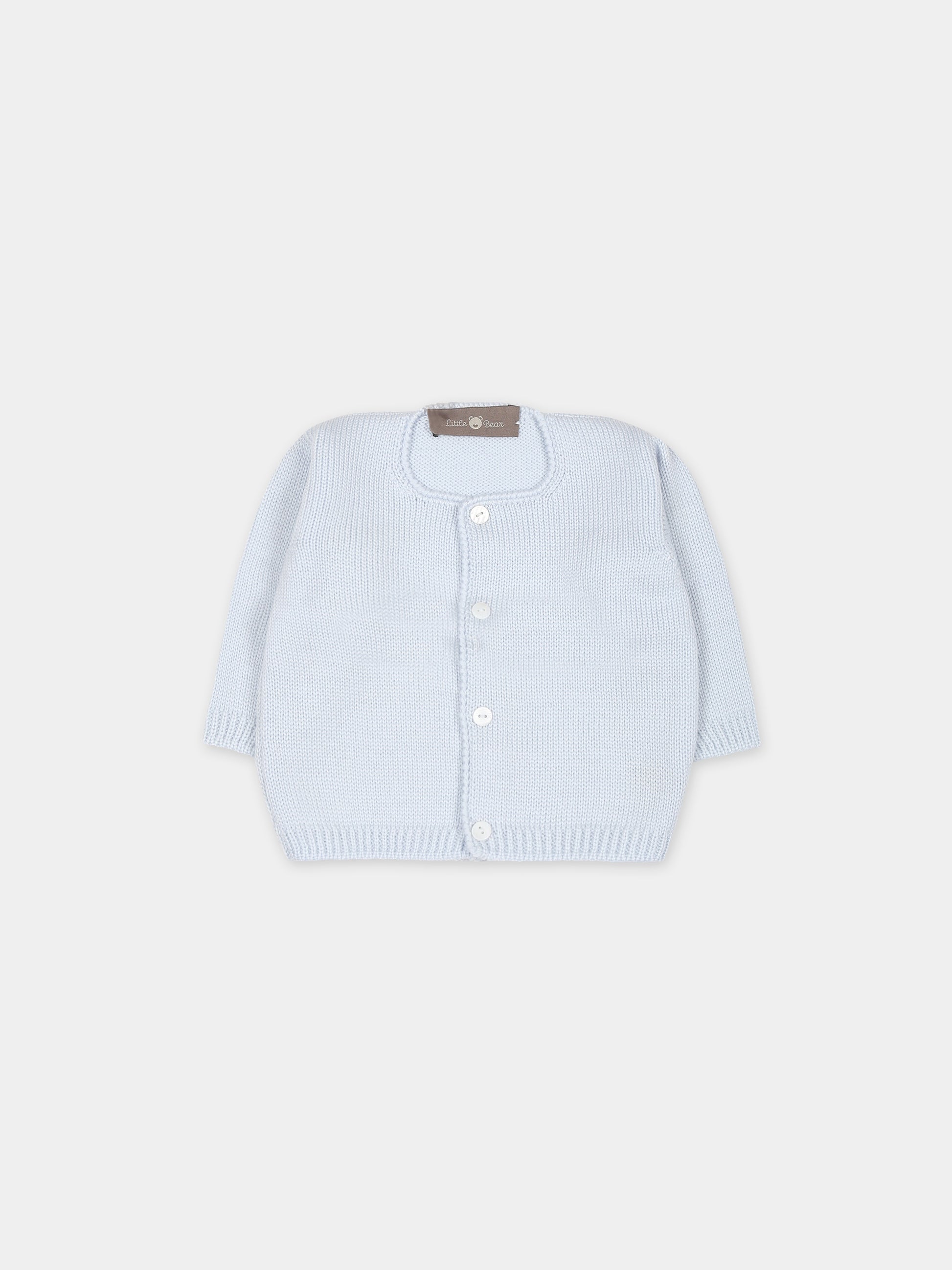 Cardigan celeste per neonato,Little Bear,7006 CIELO