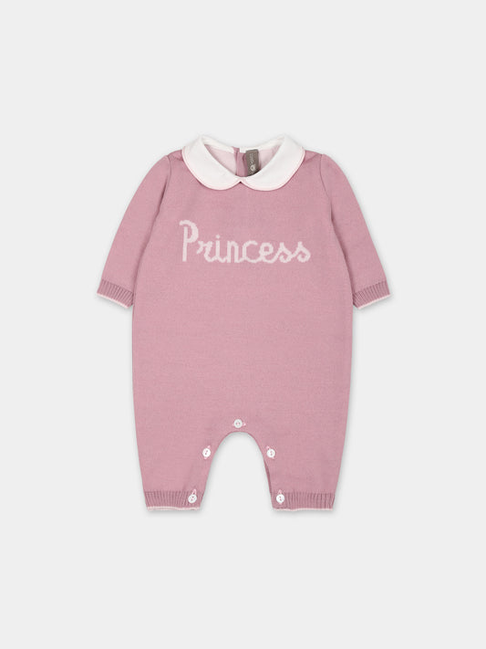 Tutina rosa per neonata con ricamo scritta Princess,Little Bear,7139 PEONIA/CIPRIA
