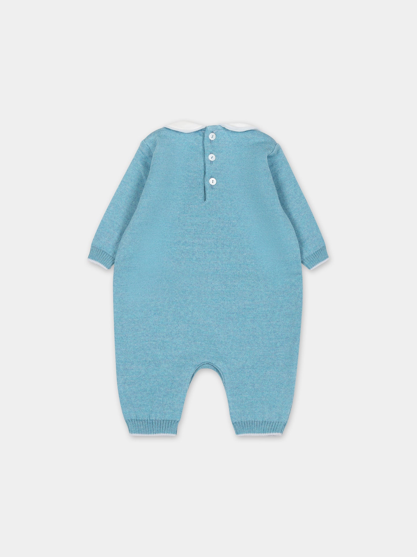 Tutina azzurra per neonato con ricamo scritta  Prince ,Little Bear,7140 POLVERE/CIELO
