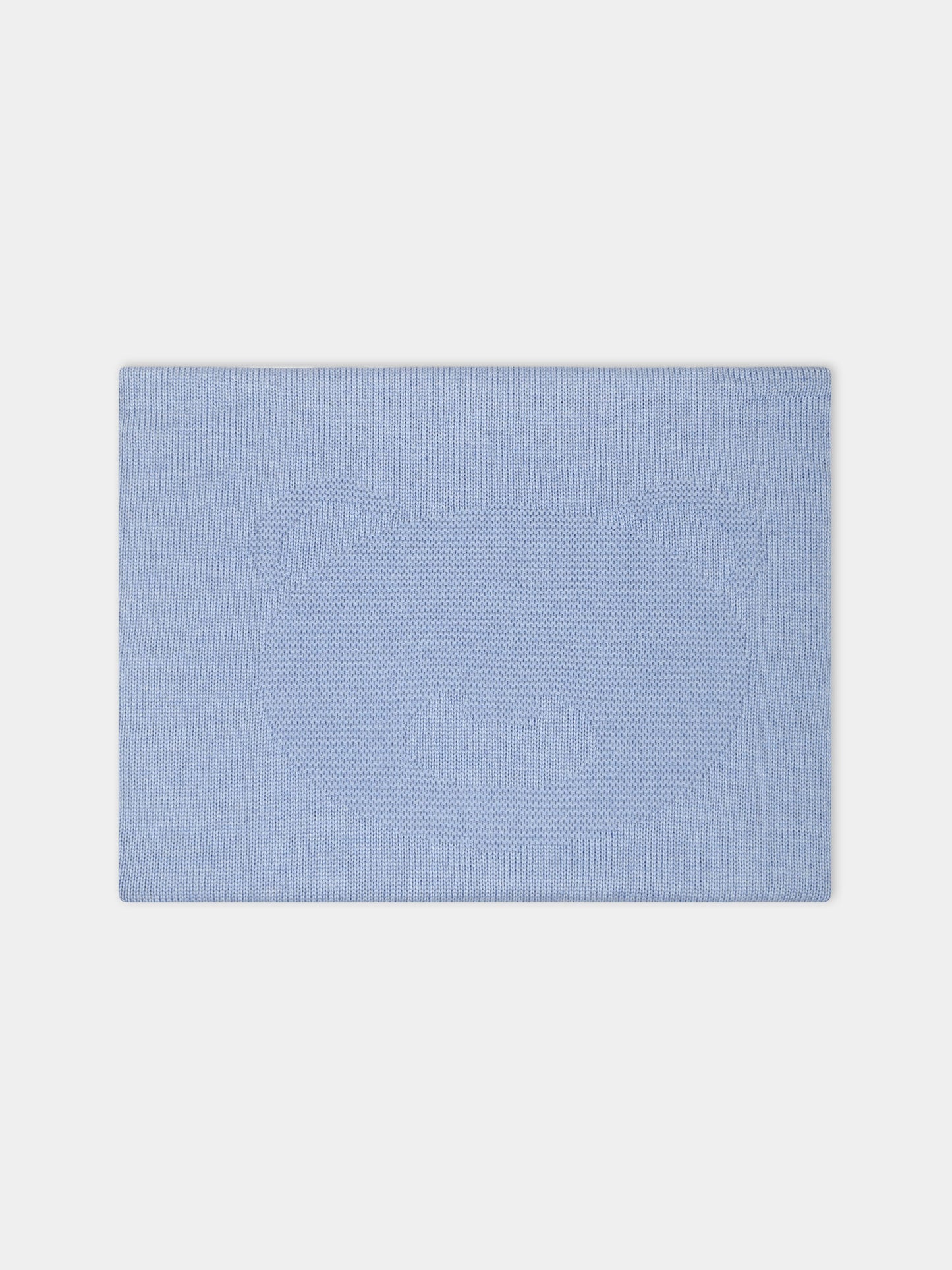 Coperta celeste per neonato con orso rosa ricamato,Little Bear,7111 AZZURRO