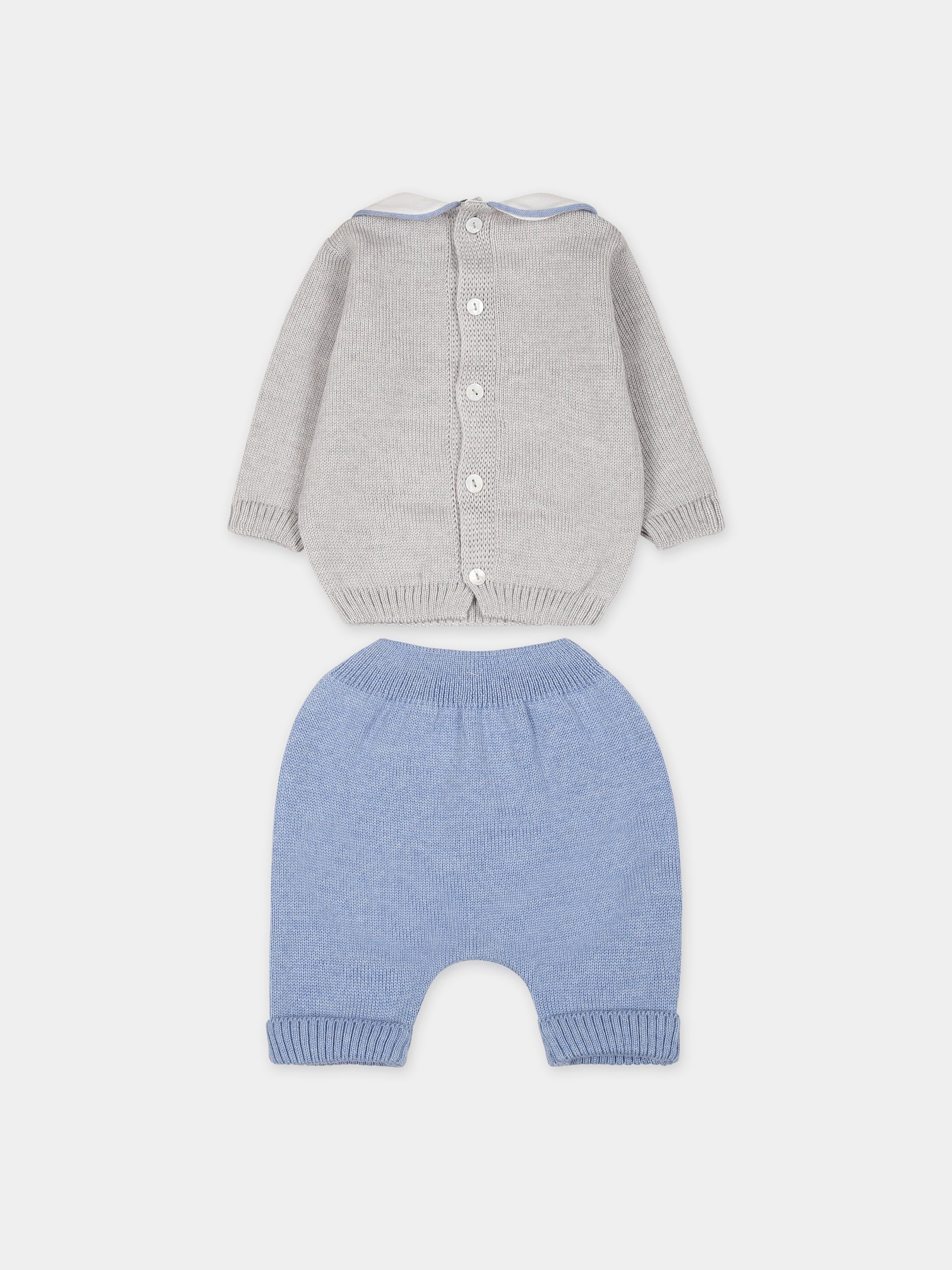 Completo multicolor per neonato,Little Bear,7102 GRIGIO/AZZURRO