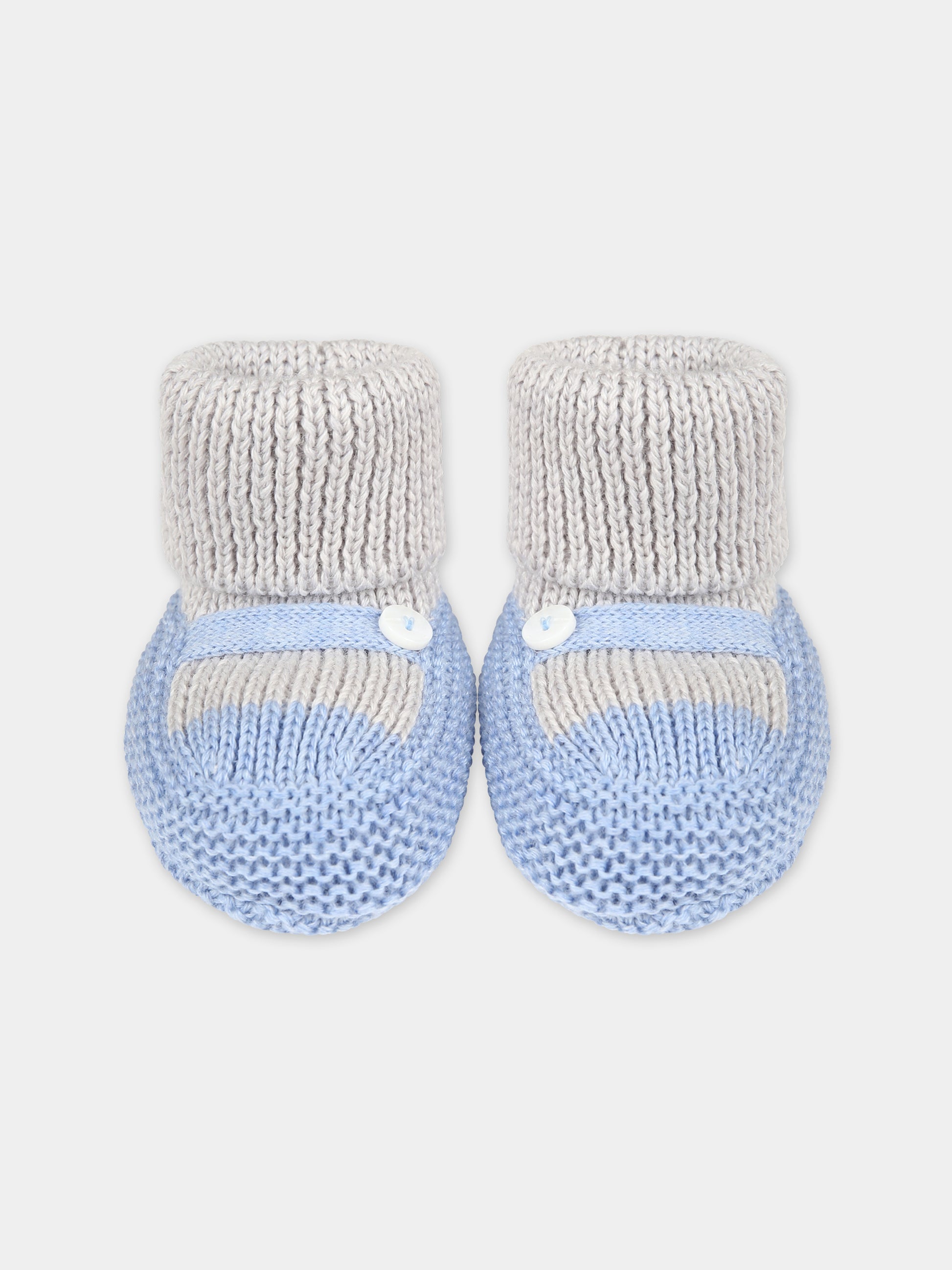 Babbucce azzurre per neonato,Little Bear,7141 GRIGIO/AZZURRO