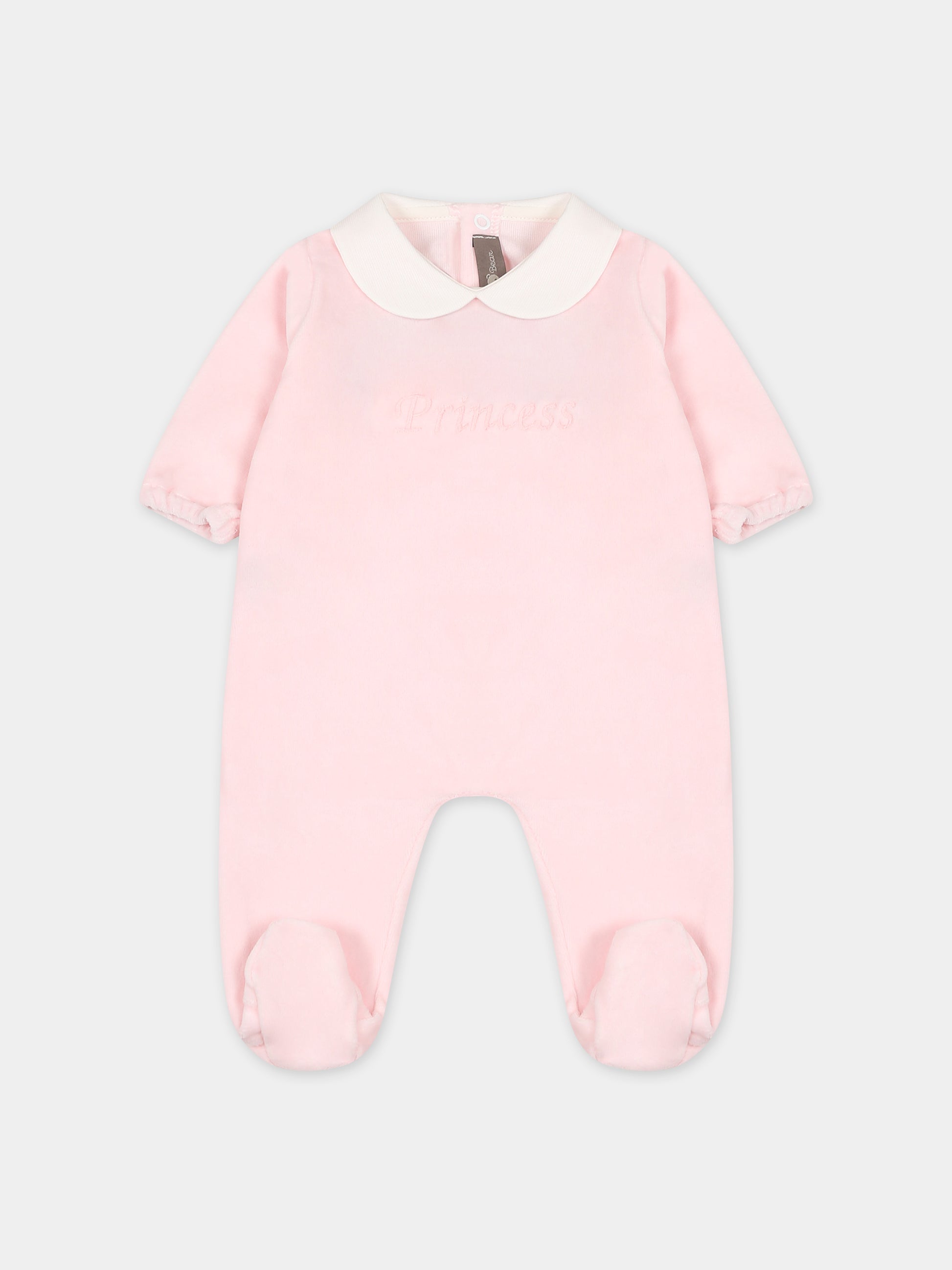 Tutina rosa per neonata con ricamo,Little Bear,7043 ROSA