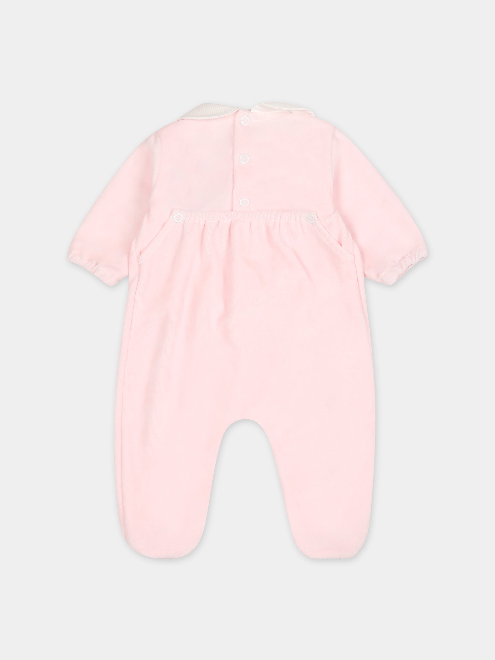 Tutina rosa per neonata con ricamo,Little Bear,7043 ROSA
