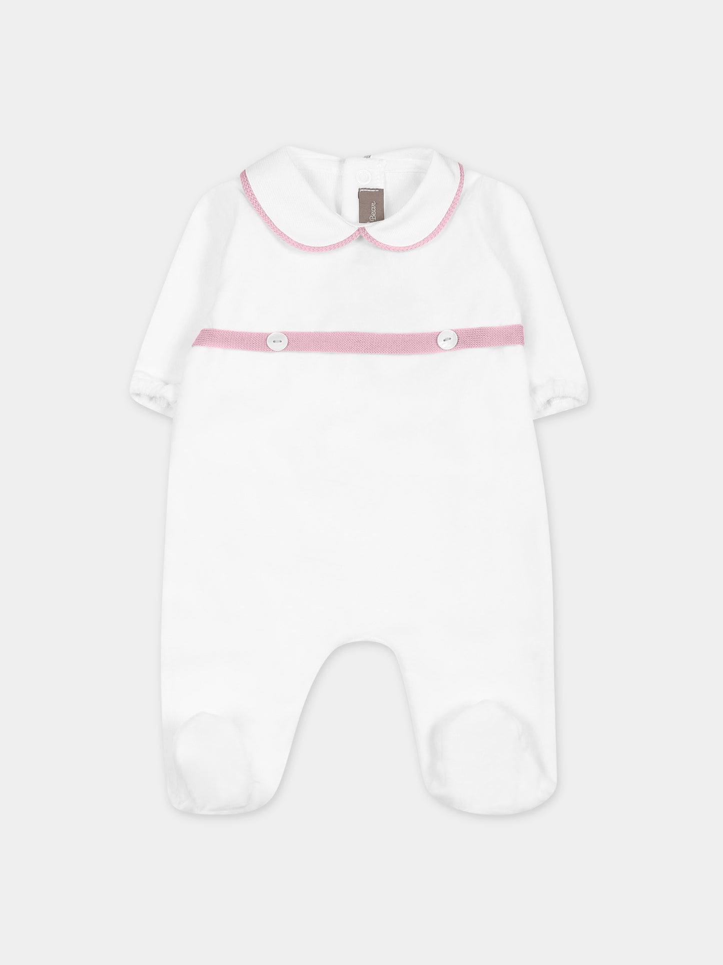 Tutina bianca per neonata,Little Bear,7038 LATTE/PEONIA
