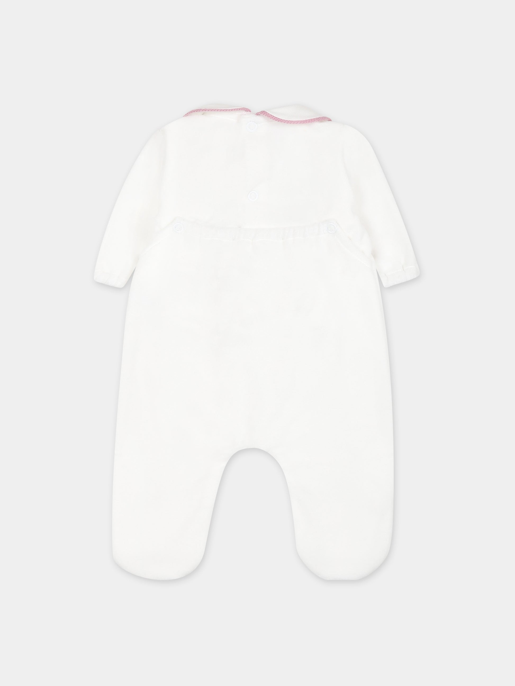 Tutina bianca per neonata,Little Bear,7038 LATTE/PEONIA