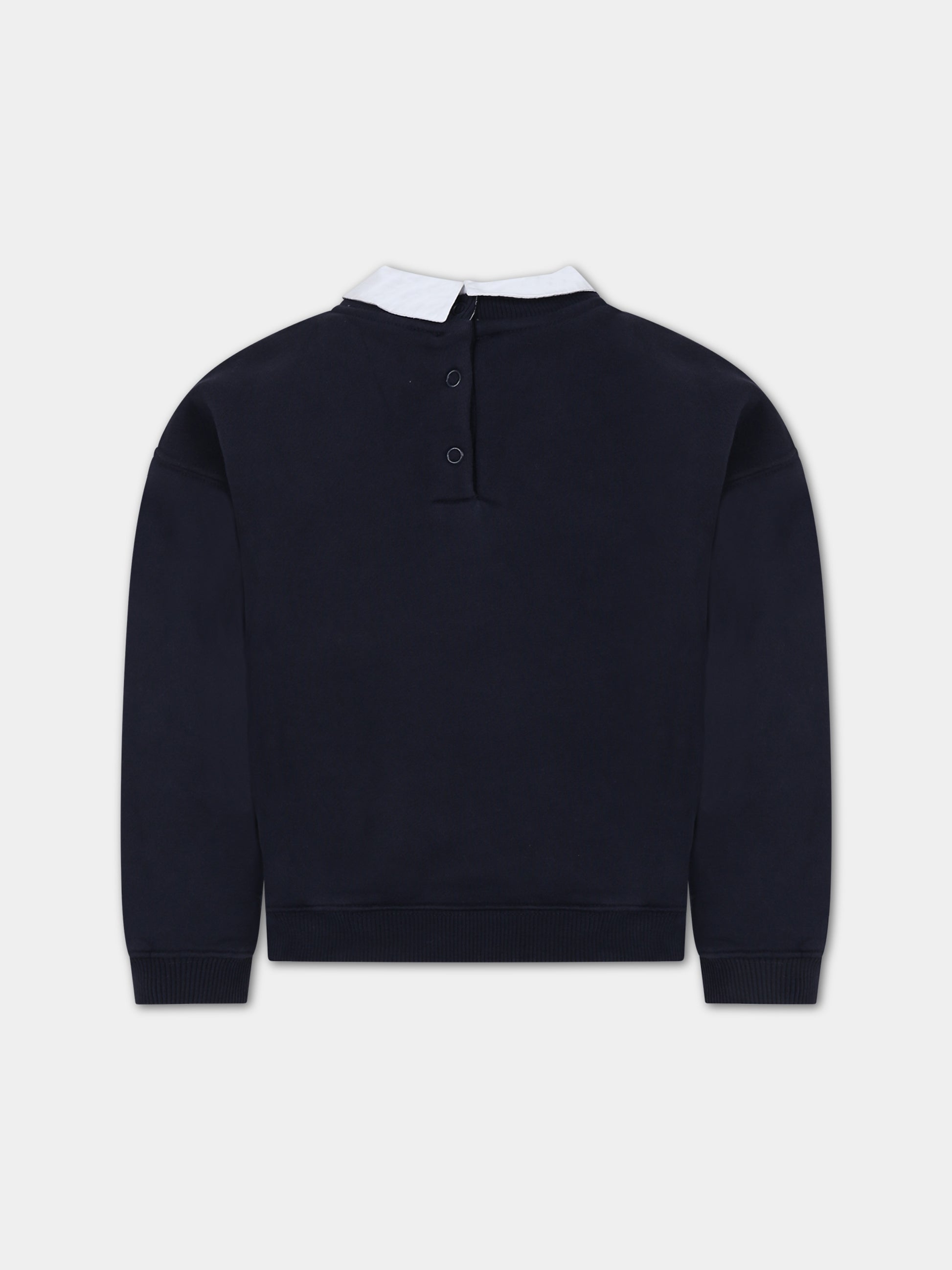 Felpa blu per bambina con ciliegia,Bonpoint,W03GSWK00005 170