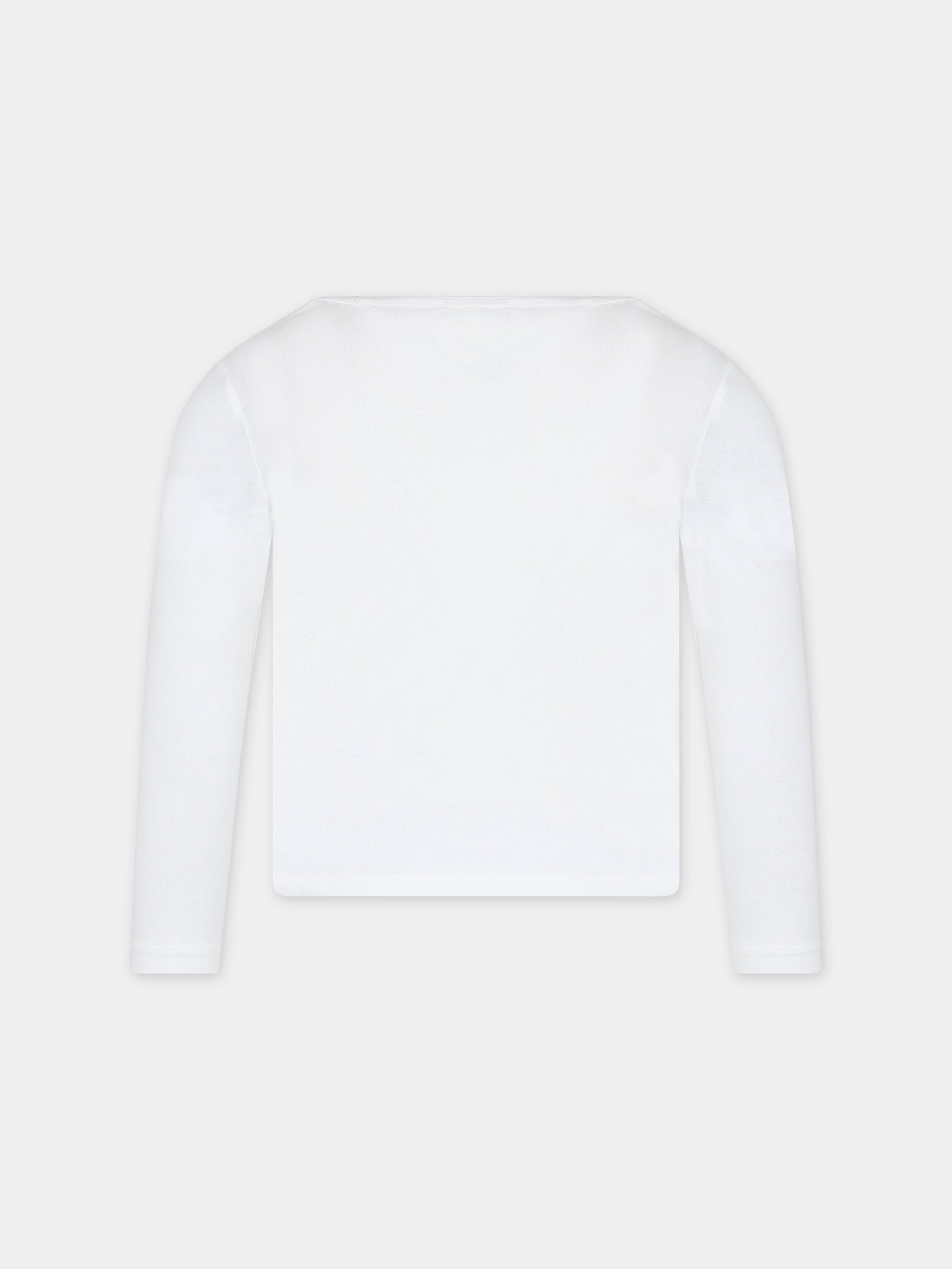 T-shirt bianca per bambina con ciliegie,Bonpoint,W03GTSK00018 102