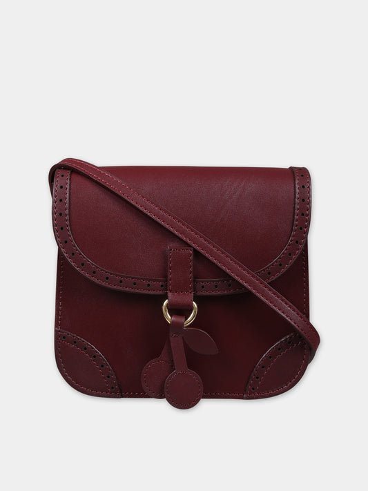 Borsa bordeaux per bambina con ciliegie,Bonpoint,W03GBAL00001 050