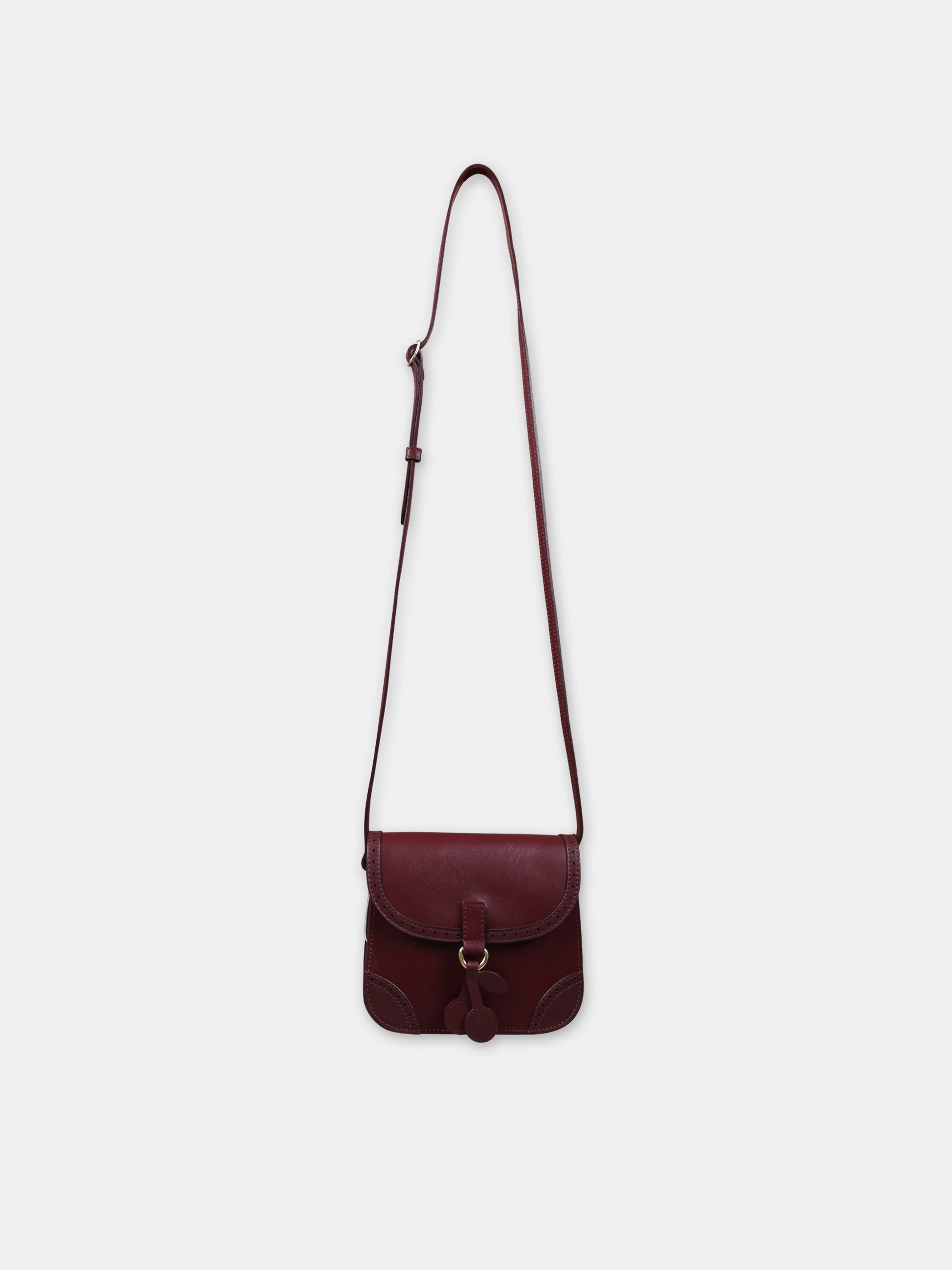 Borsa bordeaux per bambina con ciliegie,Bonpoint,W03GBAL00001 050