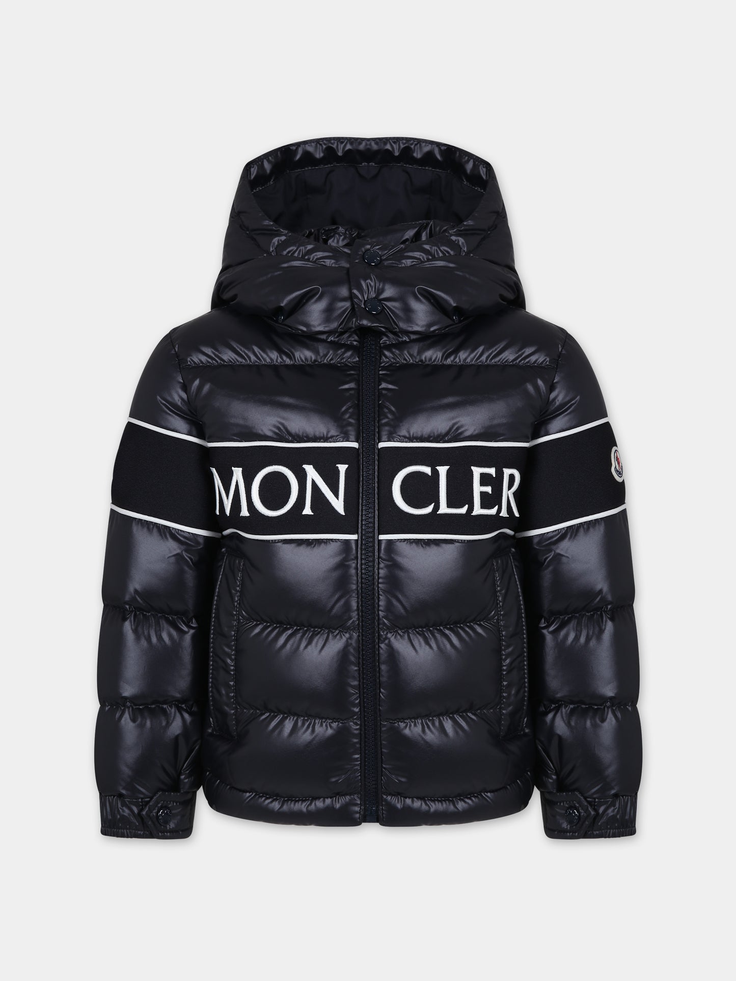 Piumino Truyere blu per bambini con logo,Moncler Kids,954 1A00051 595ZJ 778