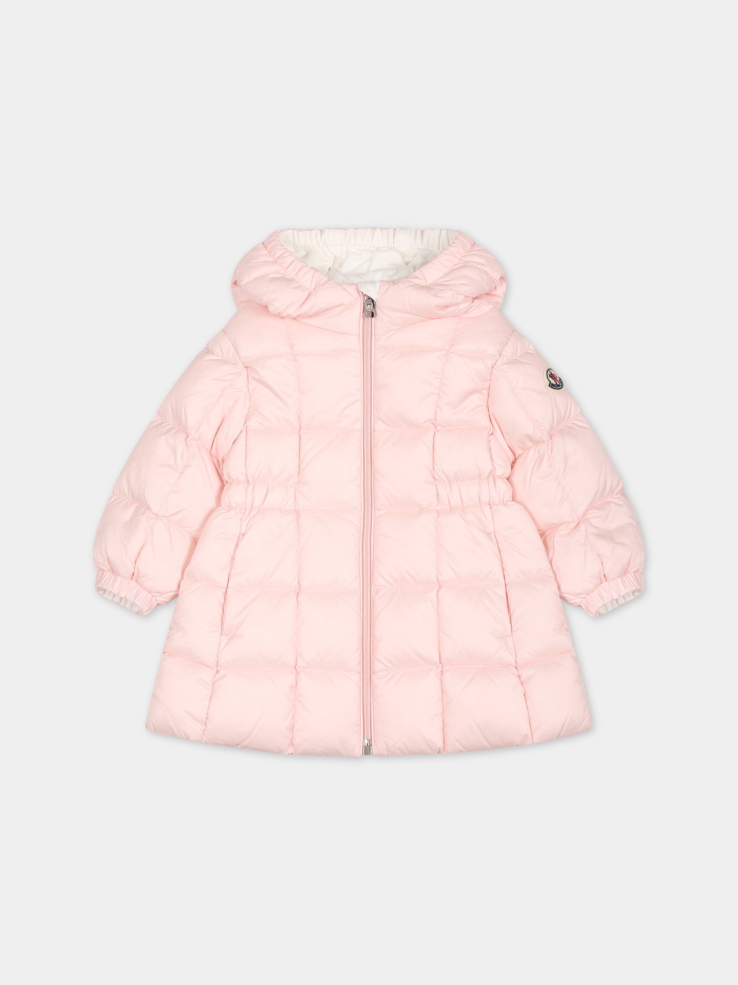 Piumino Anya rosa per neonata con logo,Moncler Kids,951 1C00004 595FE 503