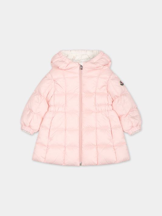 Piumino Anya rosa per neonata con logo,Moncler Kids,951 1C00004 595FE 503