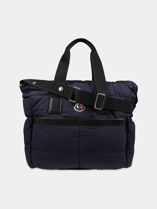 Borsa mamma blu per neonati con logo,Moncler Kids,951 5D00001 M3556 755