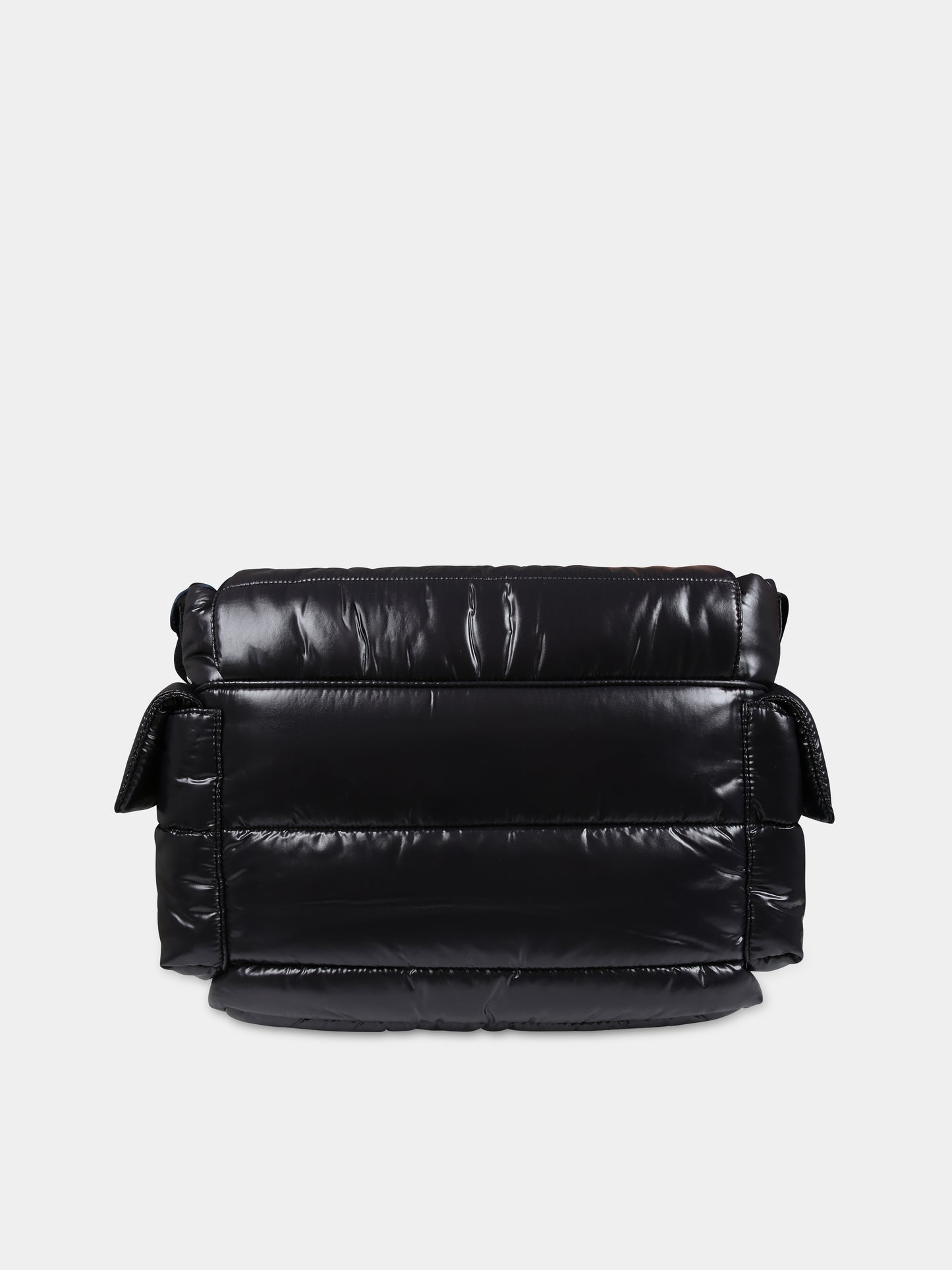 Borsa mamma nera per neonati con patch logato,Moncler Kids,951 5D00002 68950 999