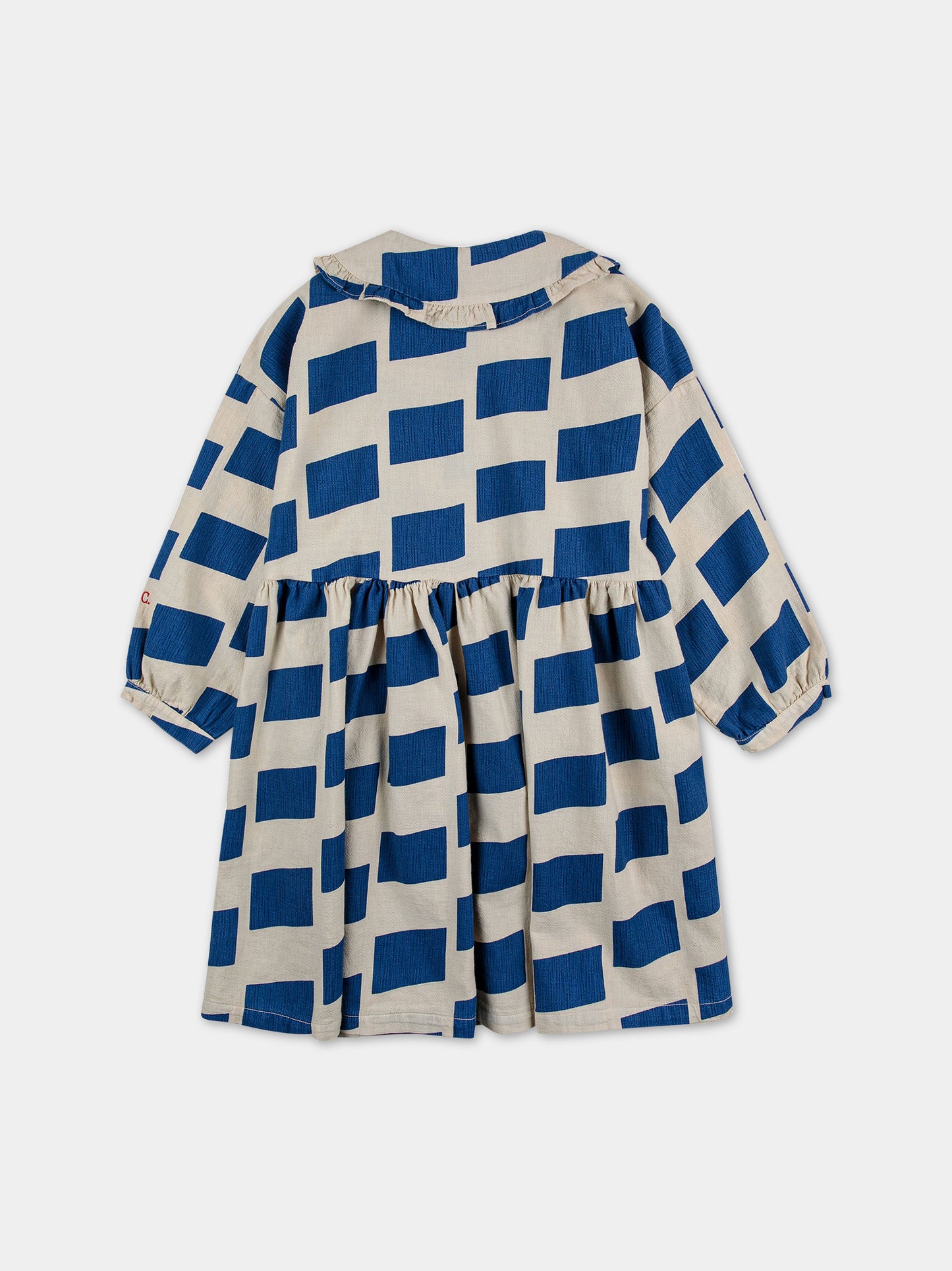 Vestito bianco per bambina con stampa quadri,Bobo Choses,223AC104